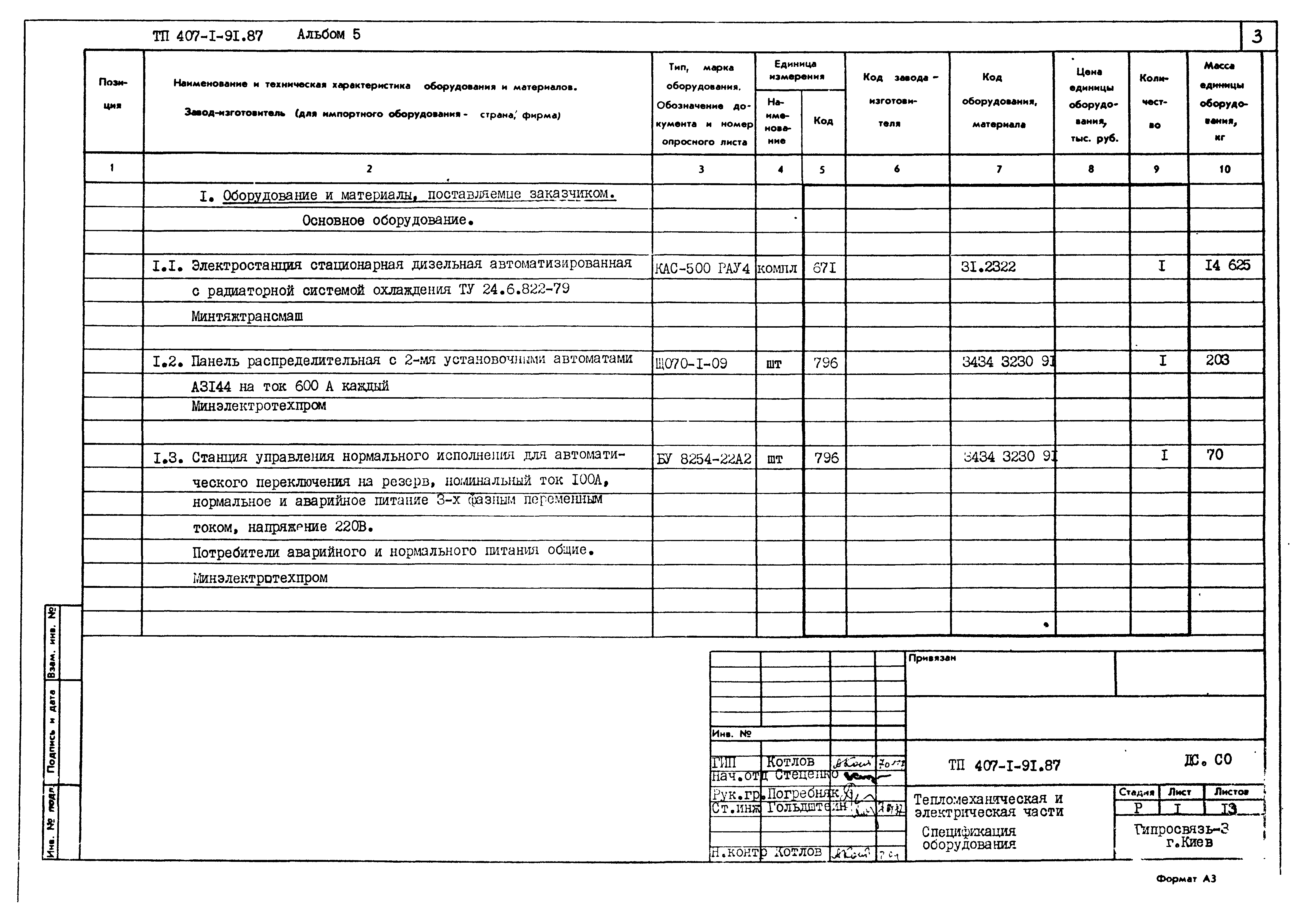 Типовой проект 407-1-91.87