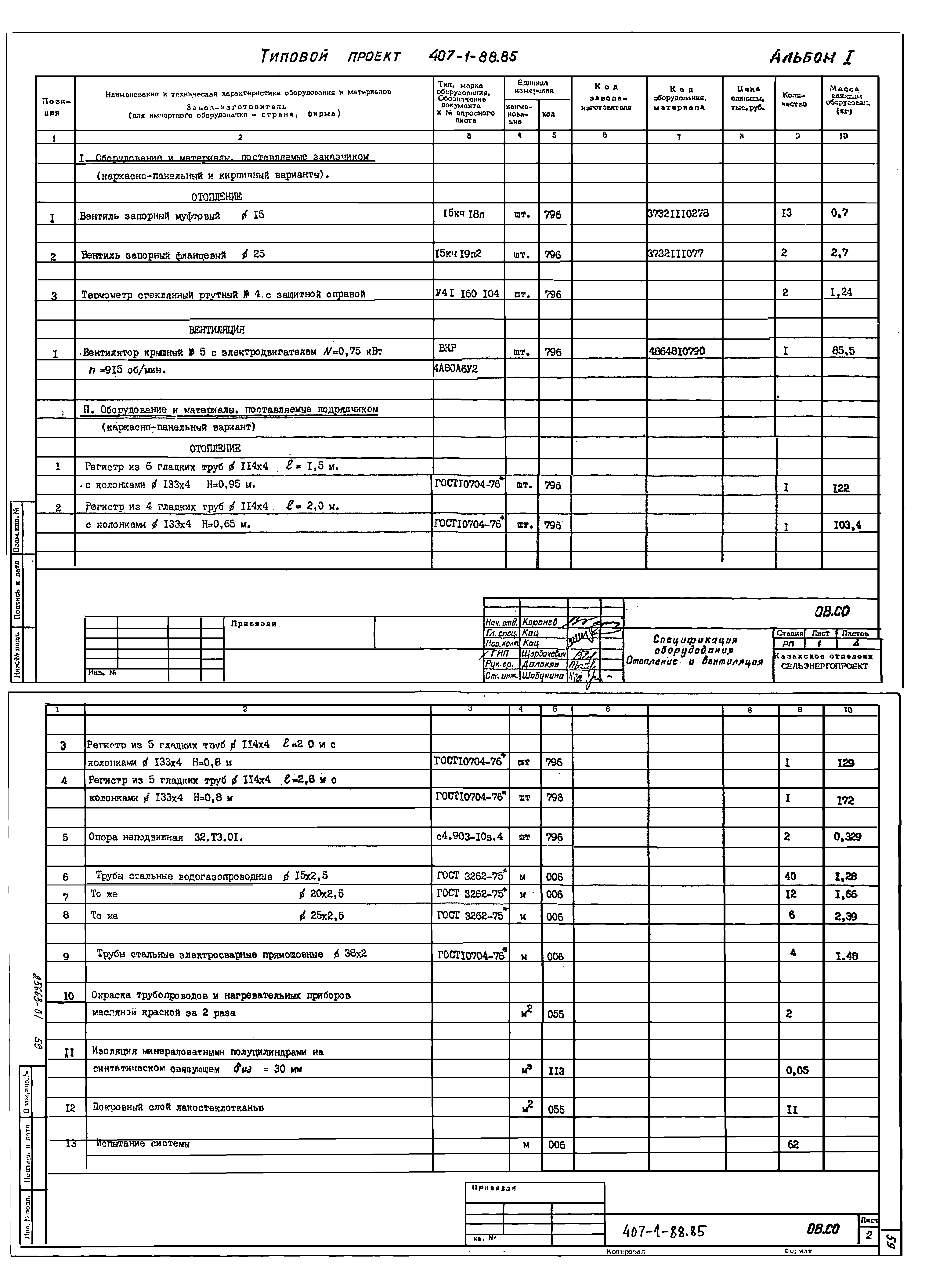 Типовой проект 407-1-88.85