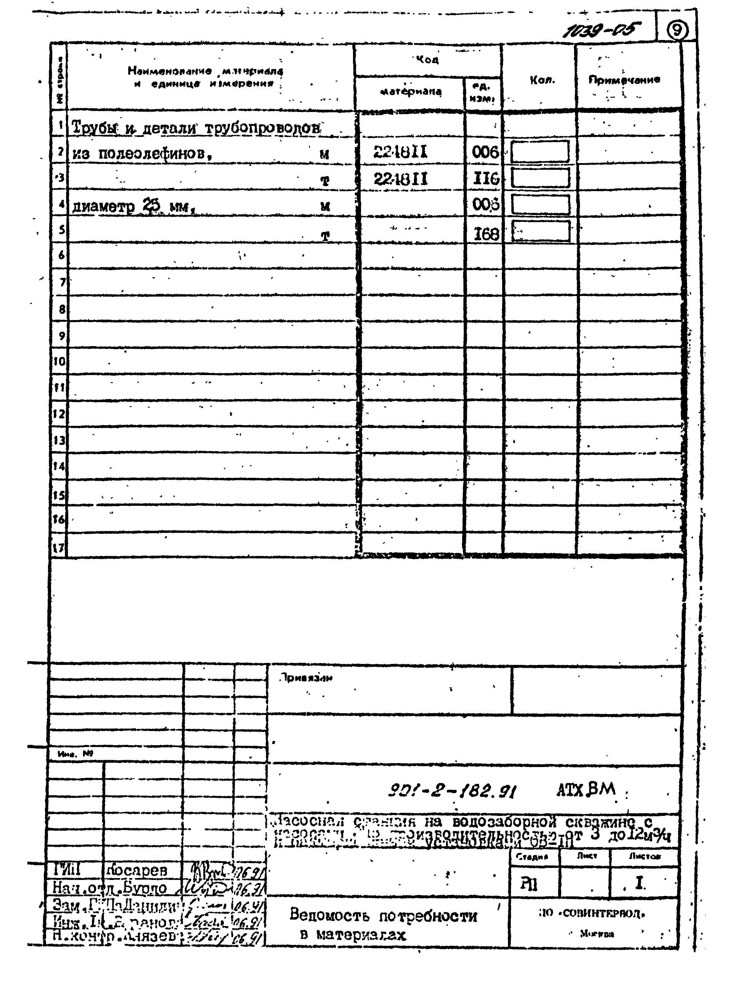 Типовой проект 901-2-182.91