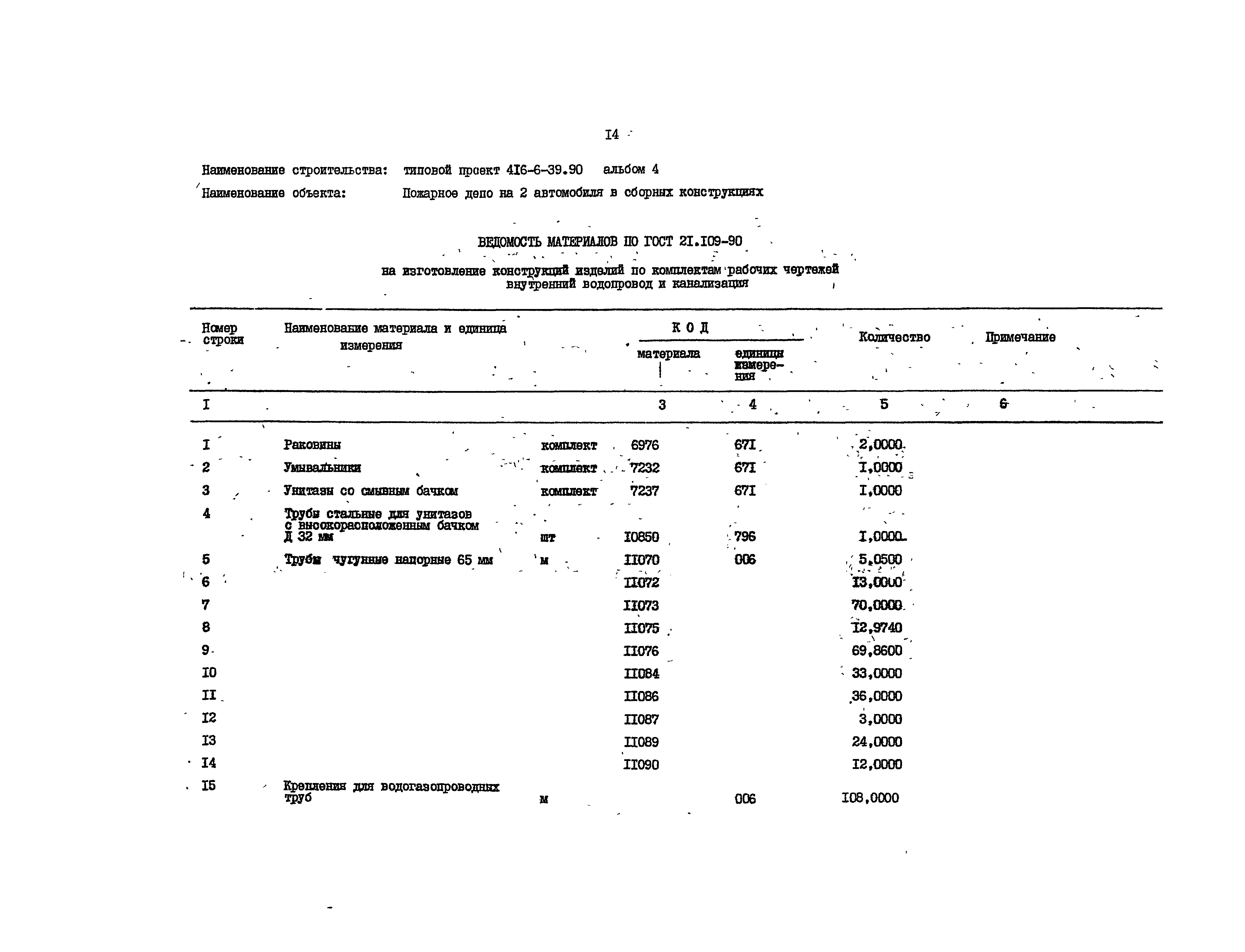 Типовой проект 416-6-39.90