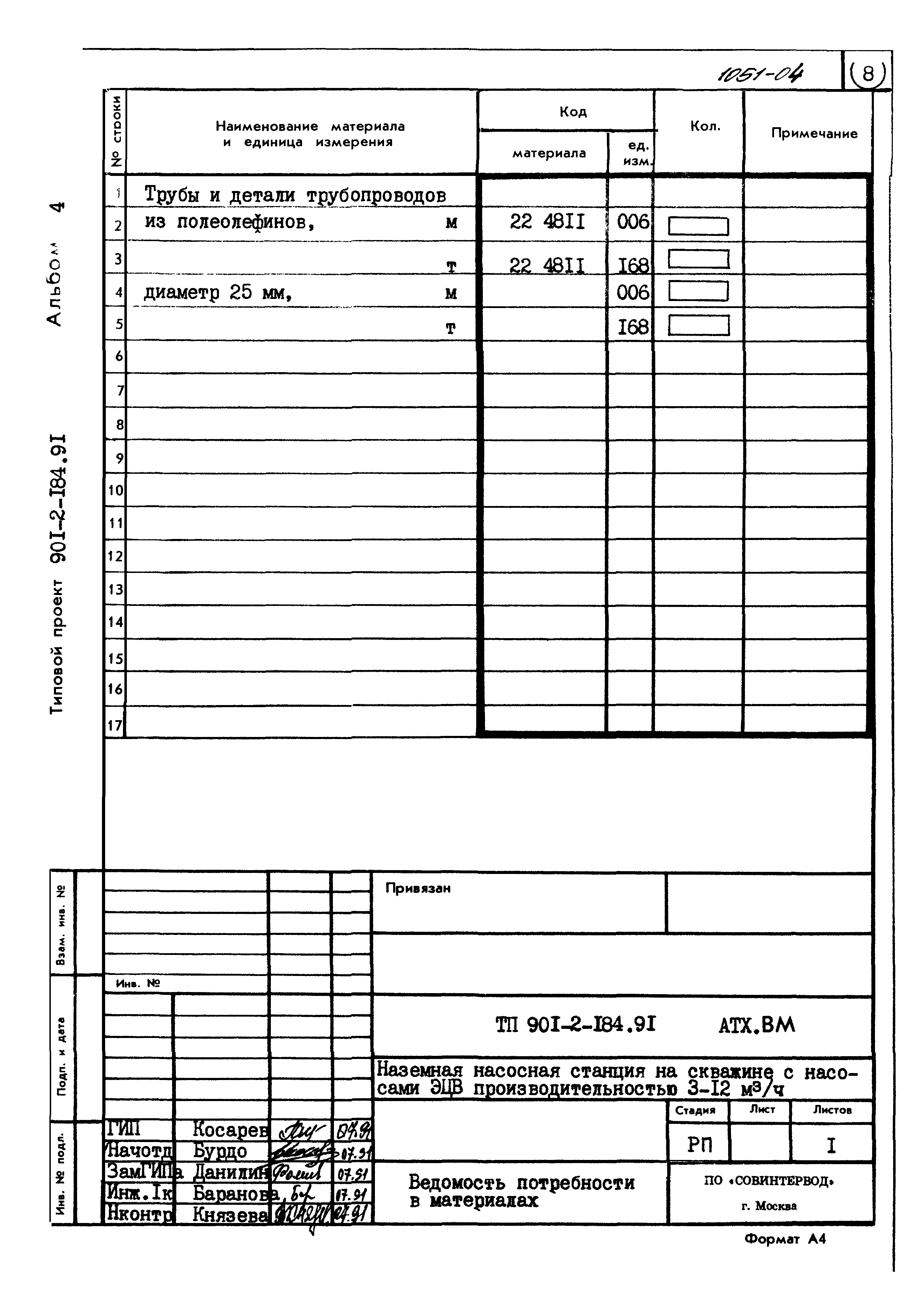 Типовой проект 901-2-184.91