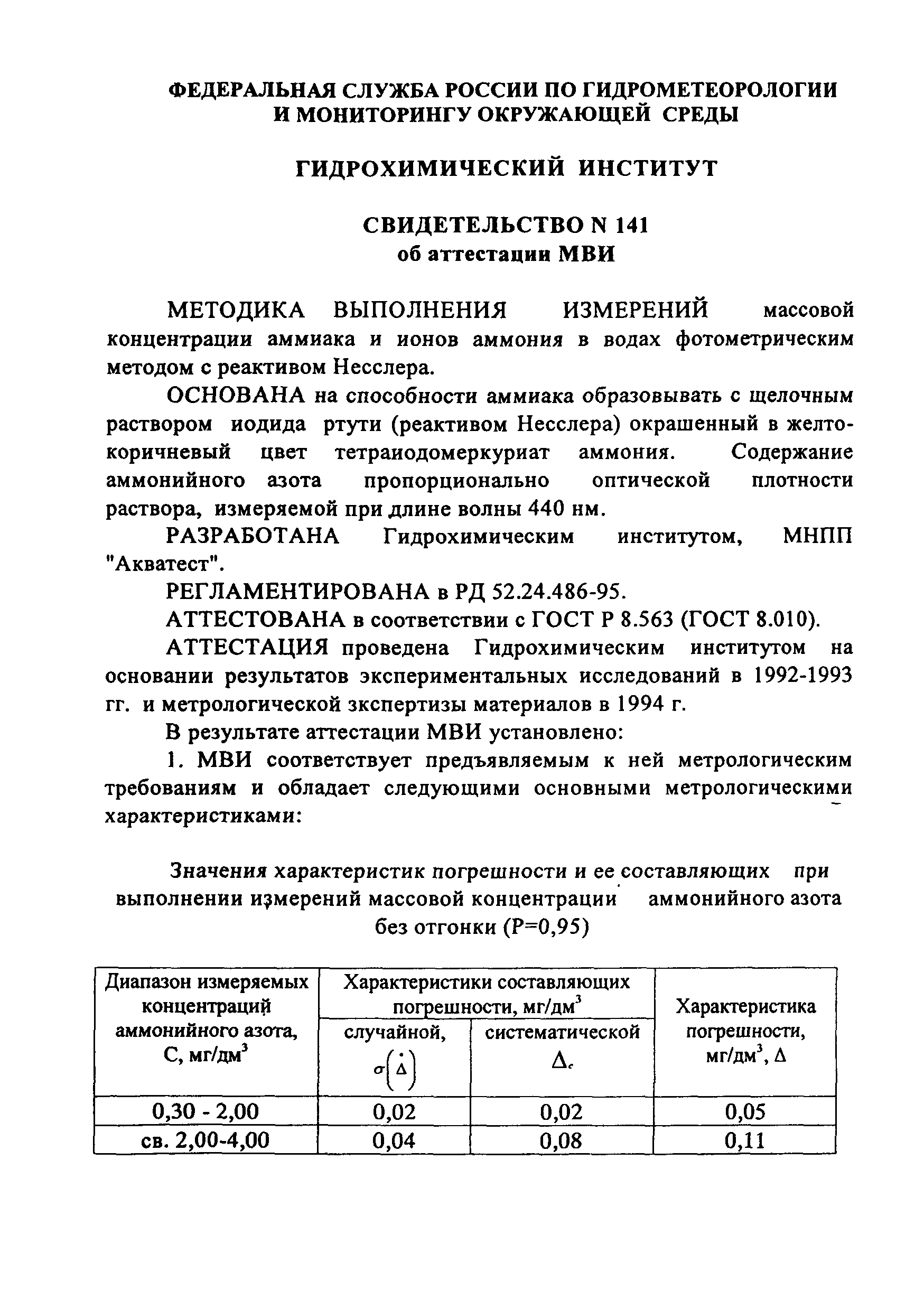 РД 52.24.486-95