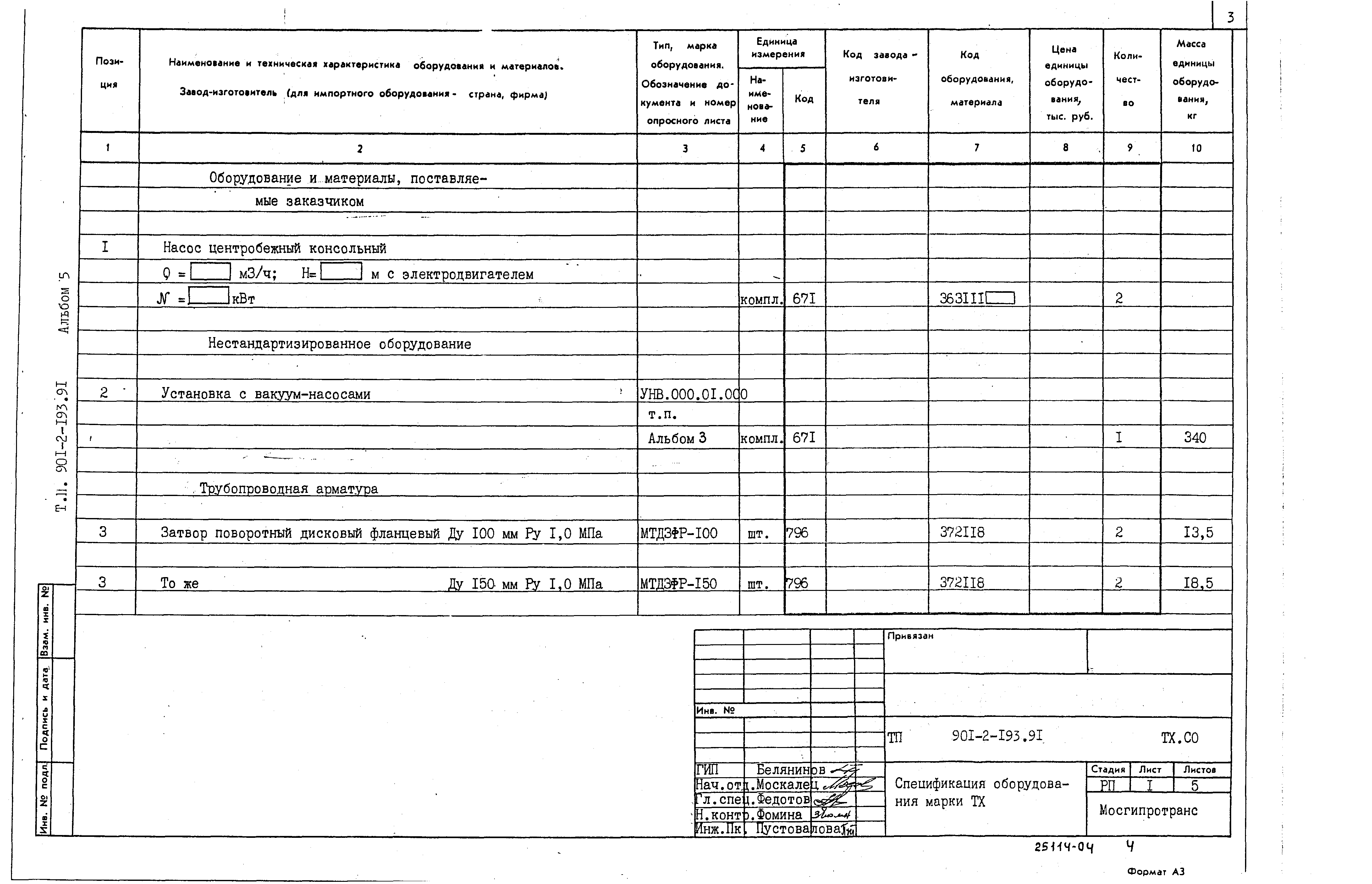 Типовой проект 901-2-193.91