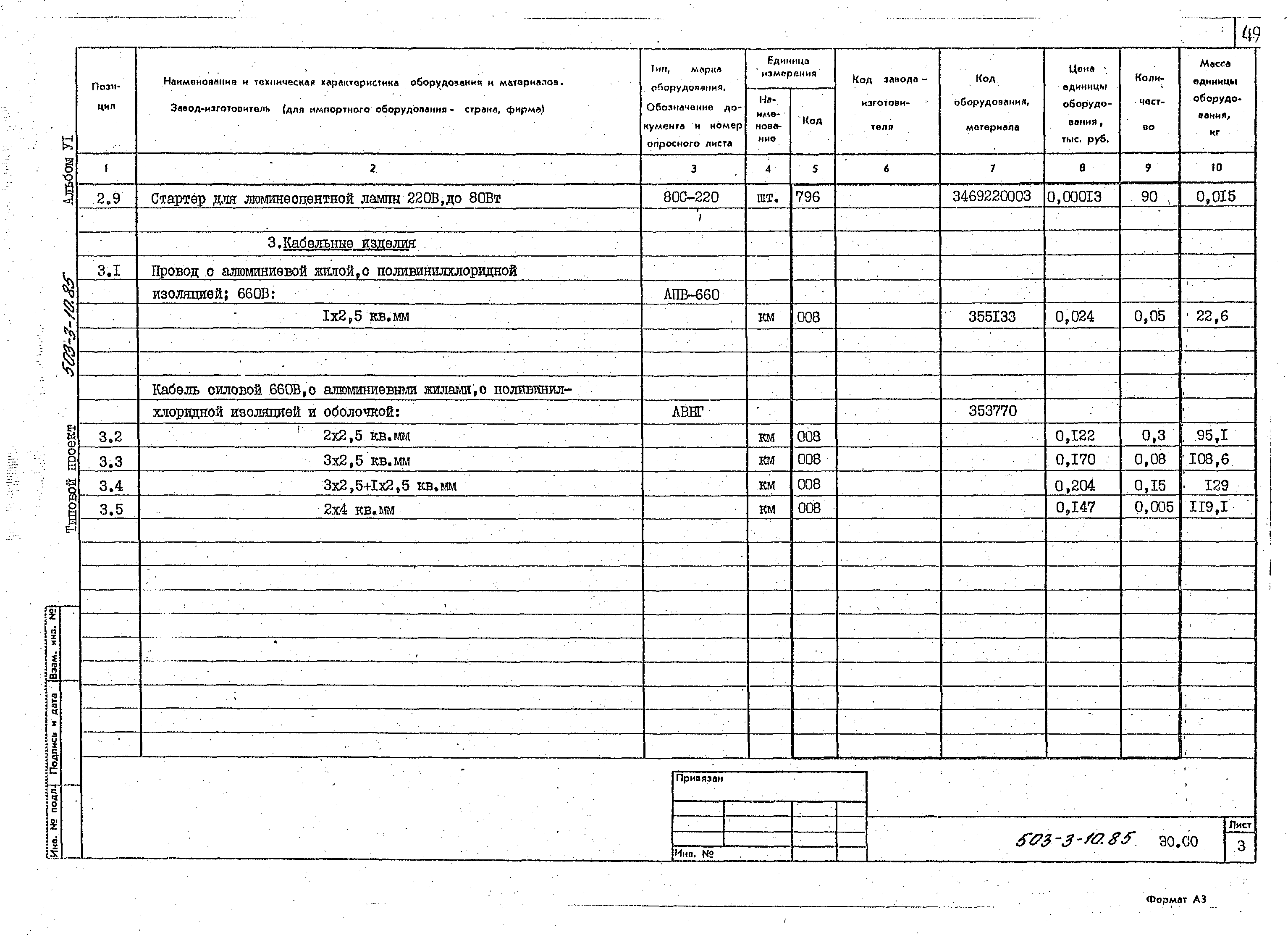 Типовой проект 503-3-10.85