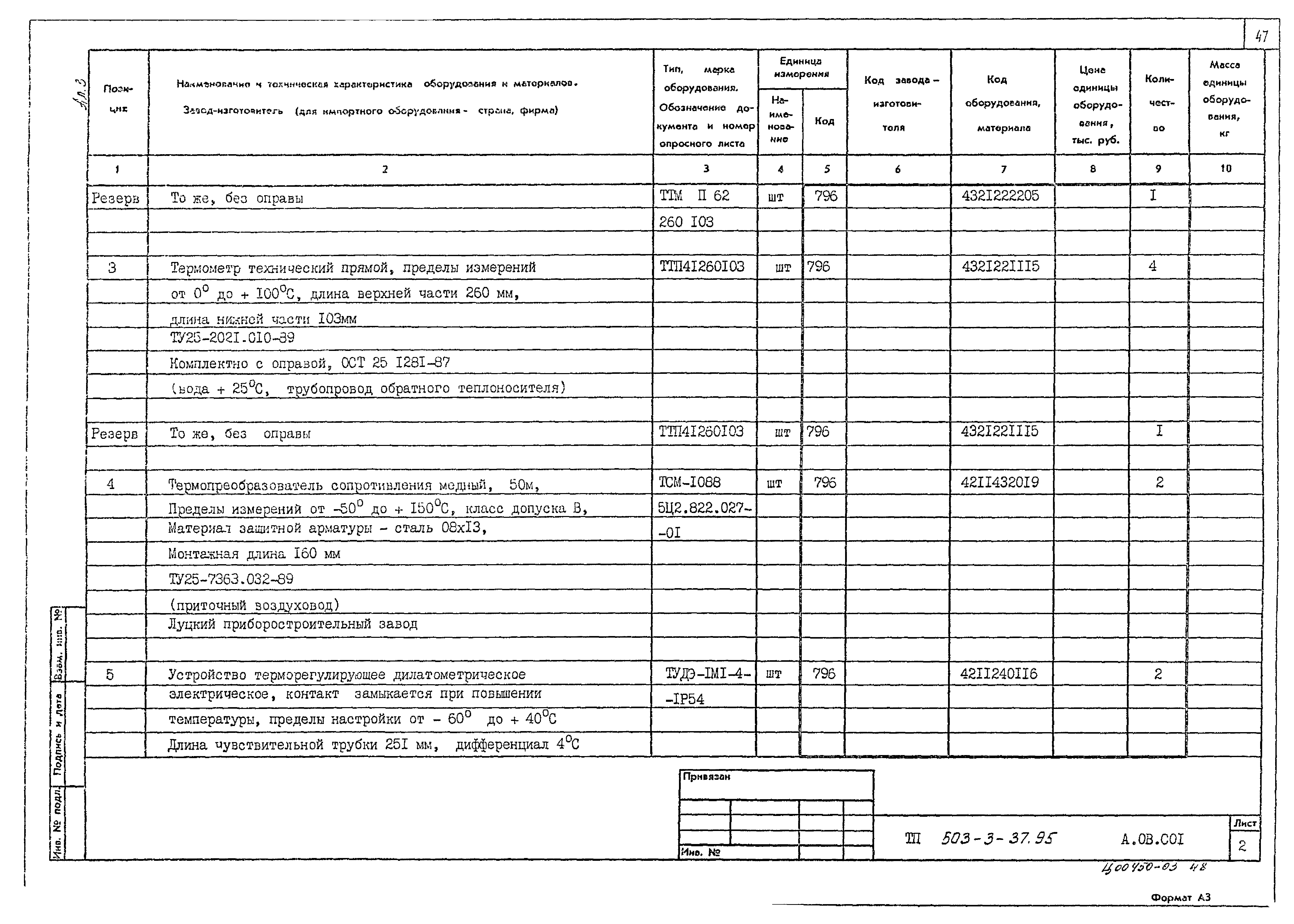 Типовой проект 503-3-37.95