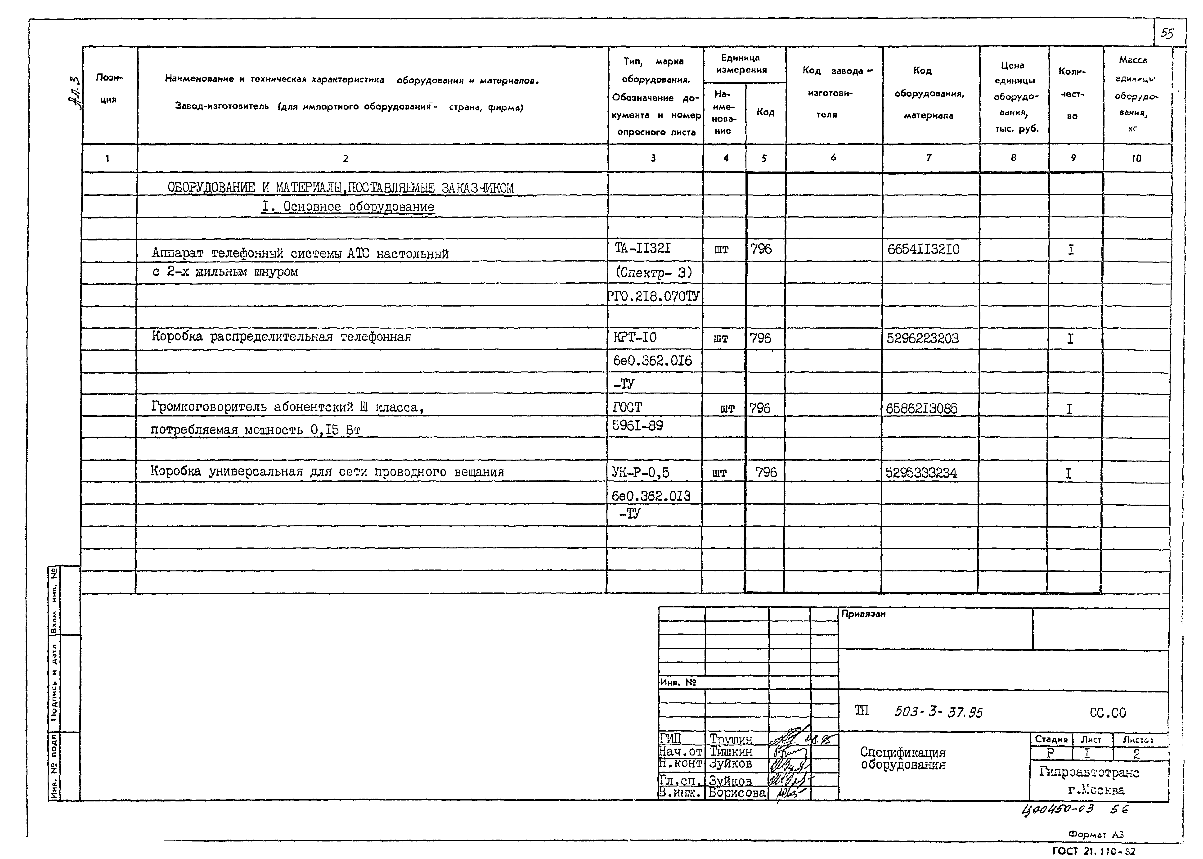 Типовой проект 503-3-37.95