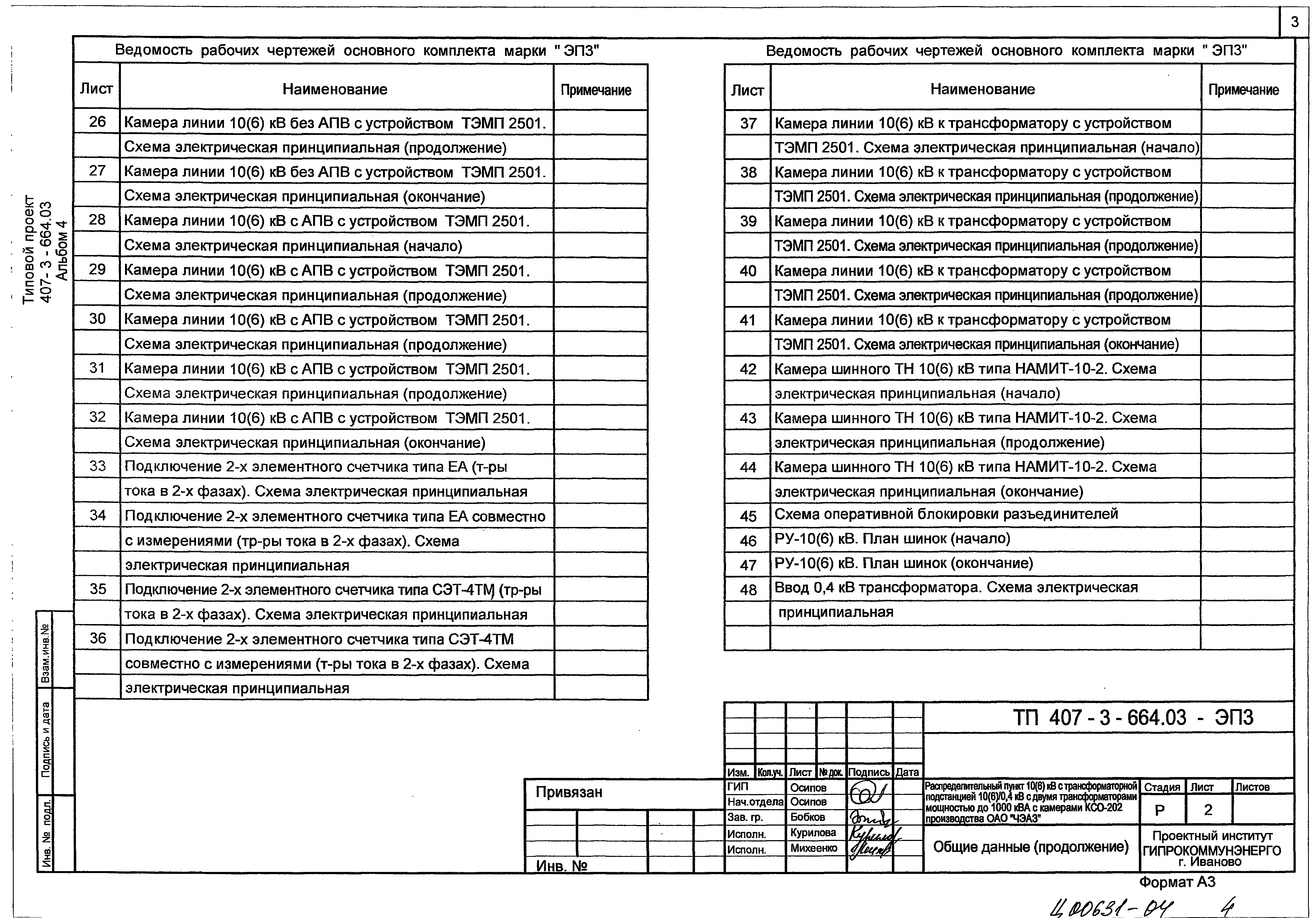 Типовой проект 407-3-664.03