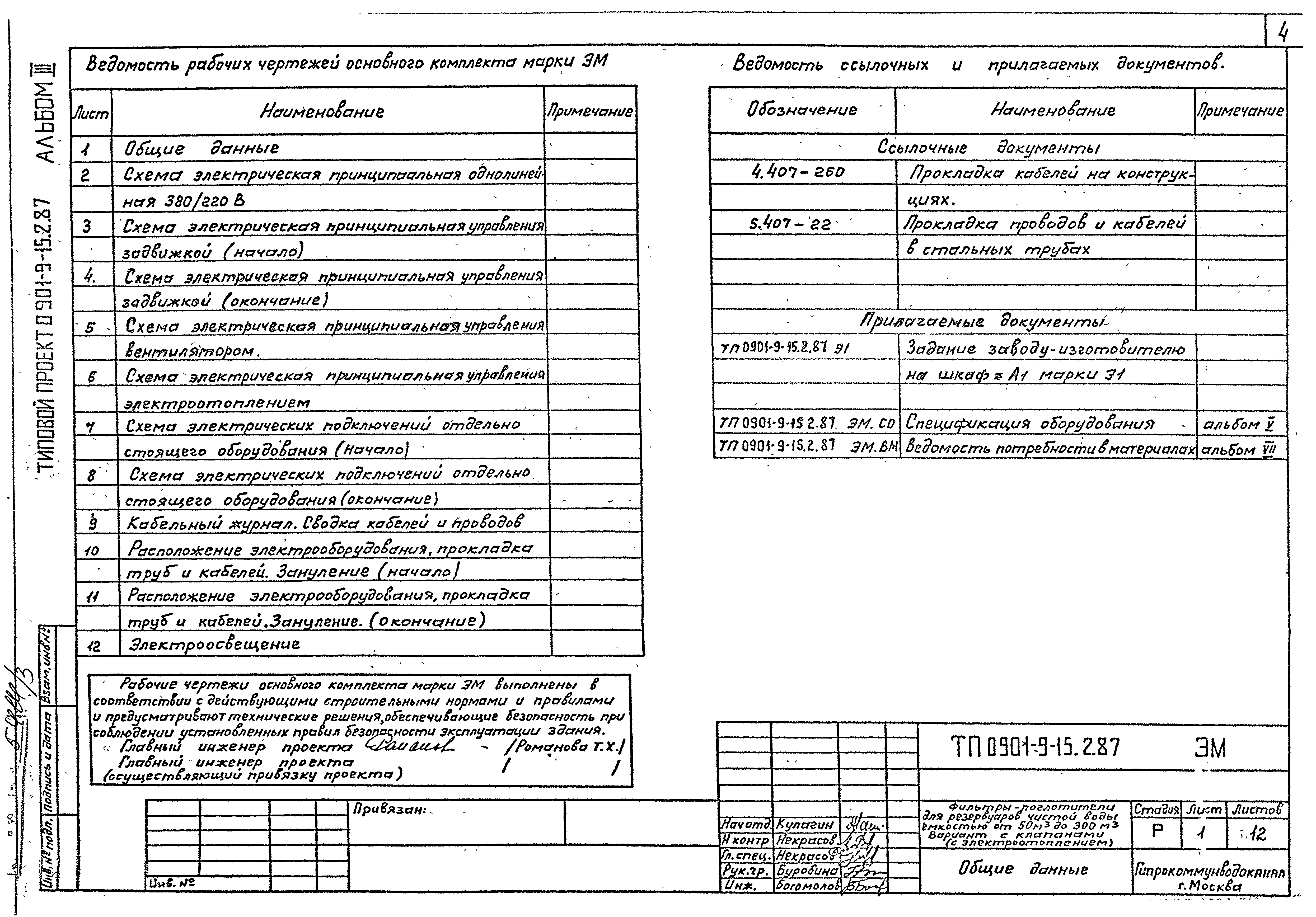 Типовой проект 0901-9-15.1.87