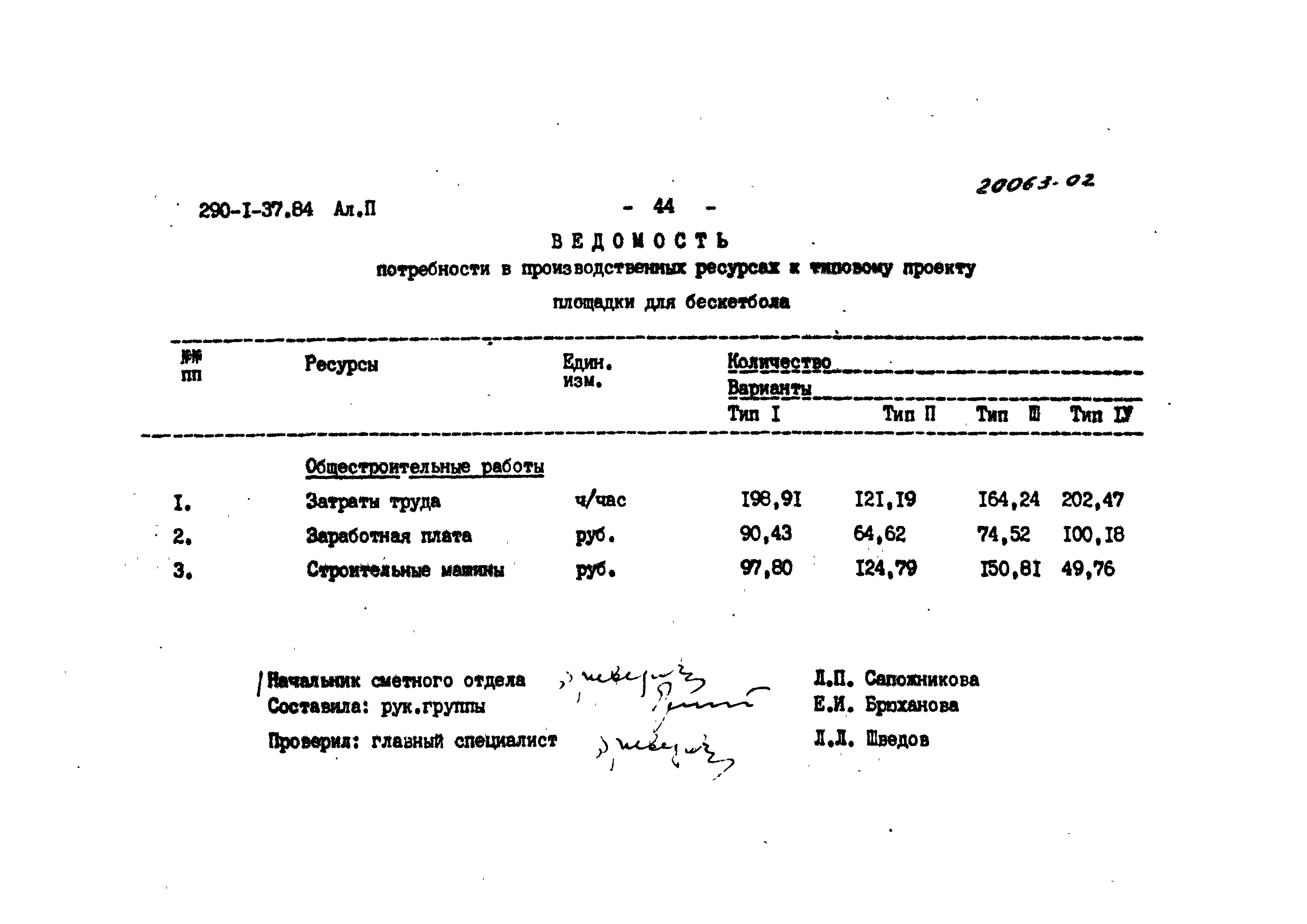 Типовой проект 290-1-37.84