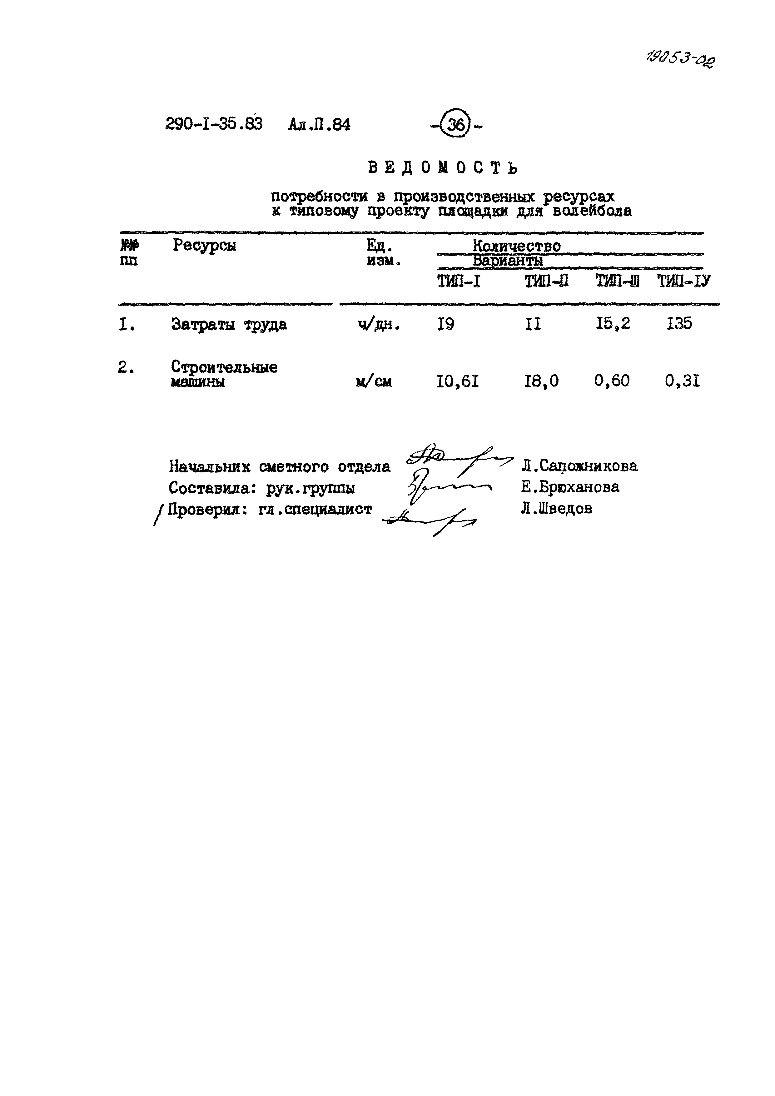 Типовой проект 290-1-35.83