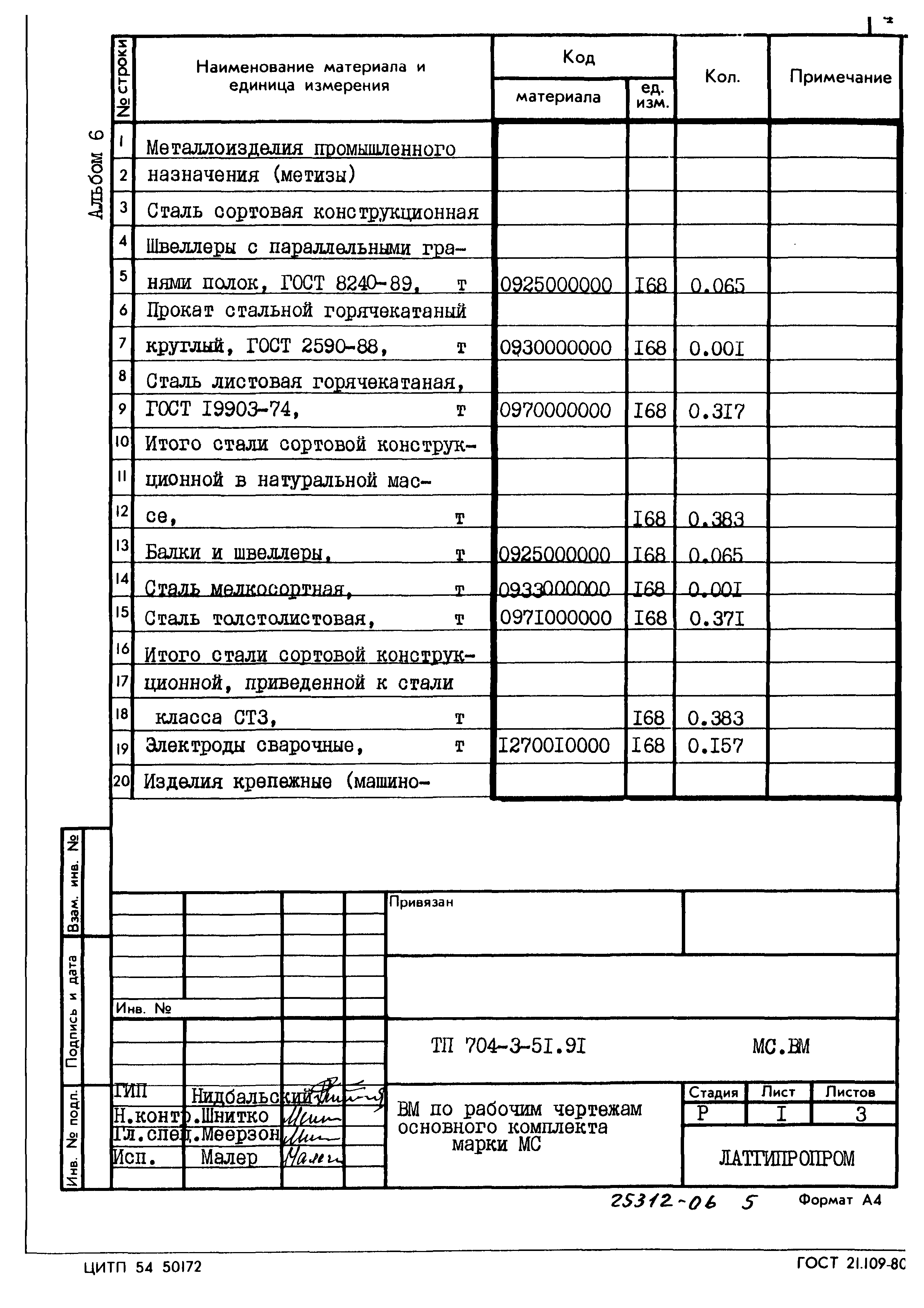 Типовой проект 704-3-51.91