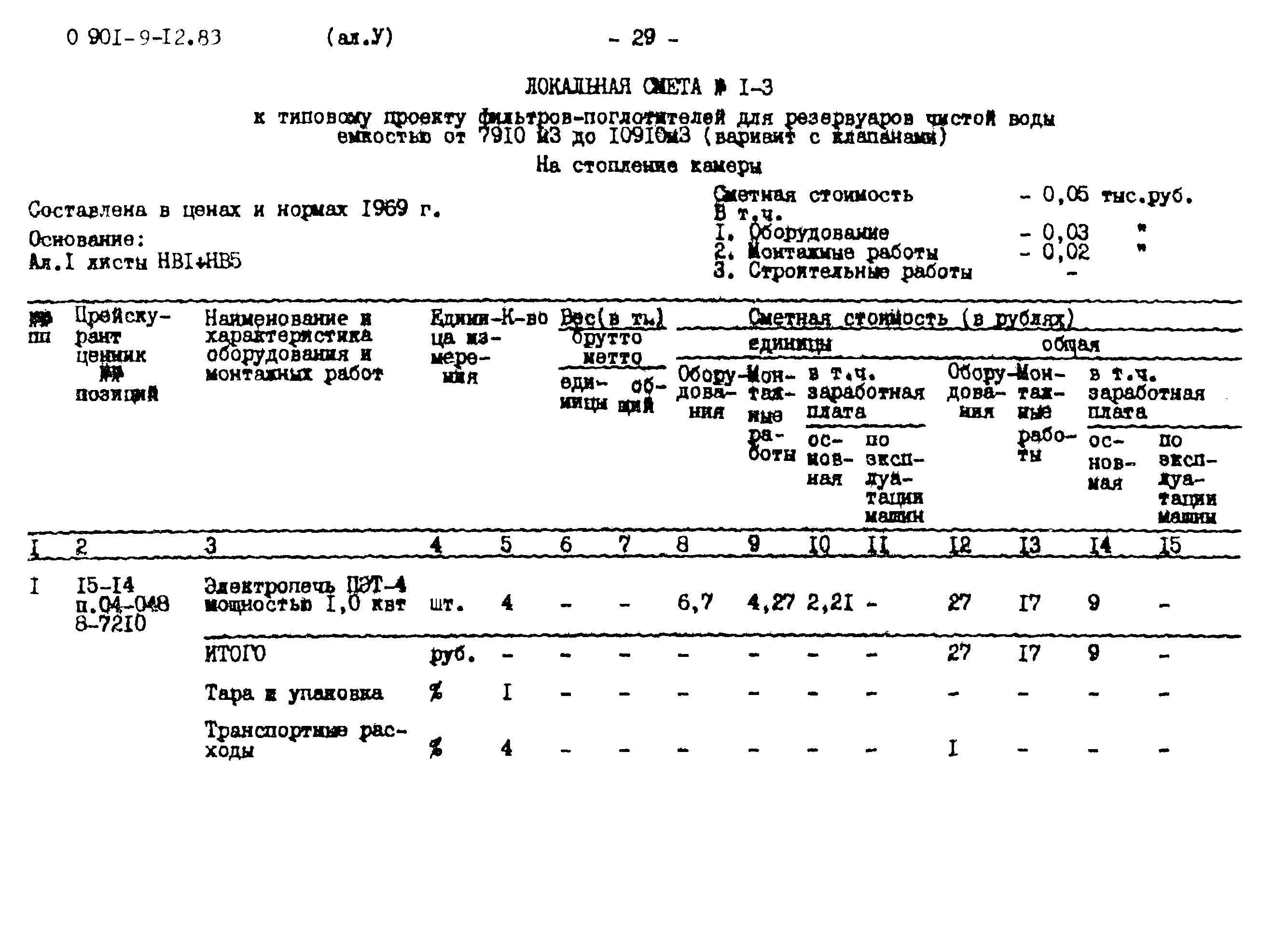 Типовой проект 0901-9-12.83