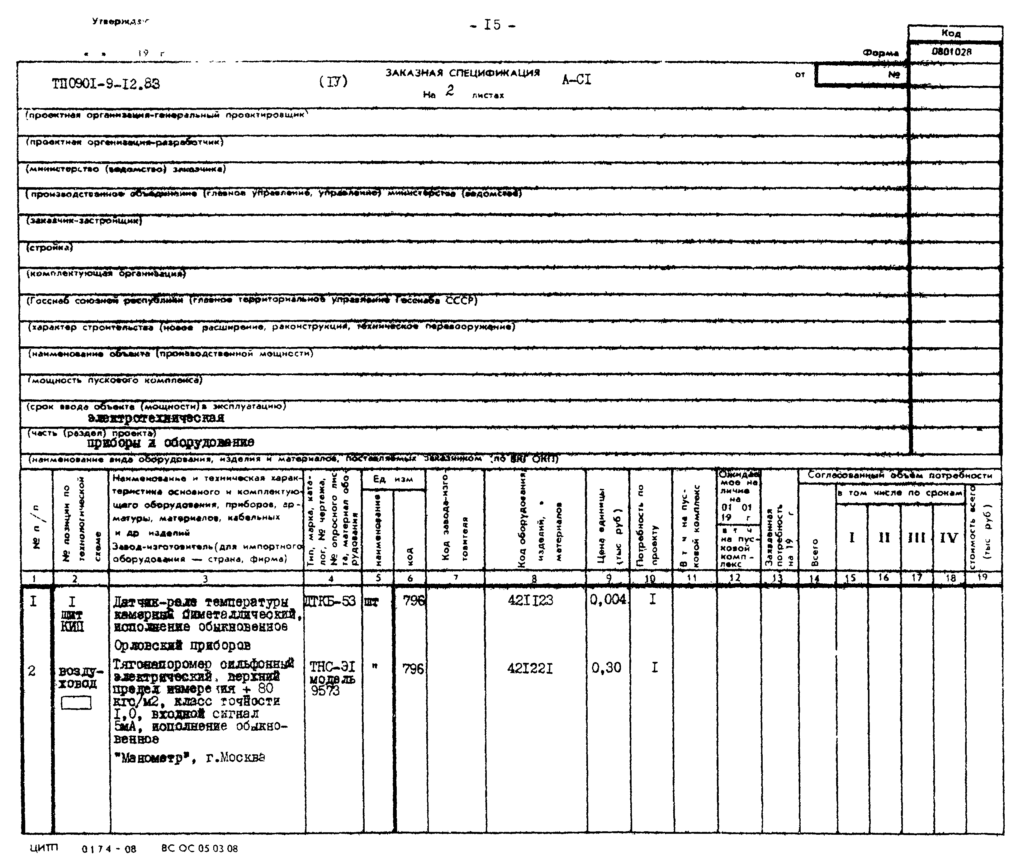 Типовой проект 0901-9-12.83