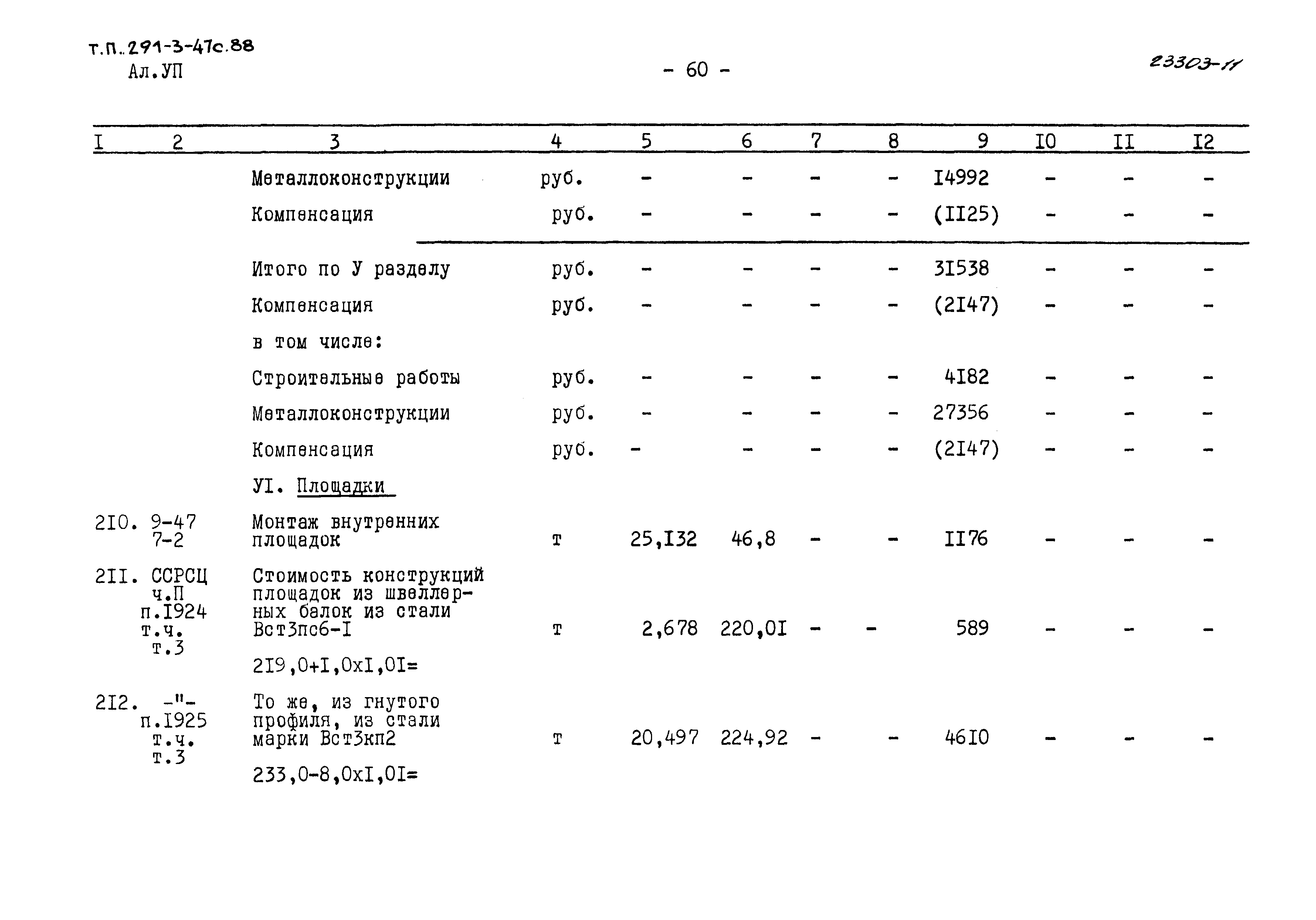 Типовой проект 291-3-47с.88