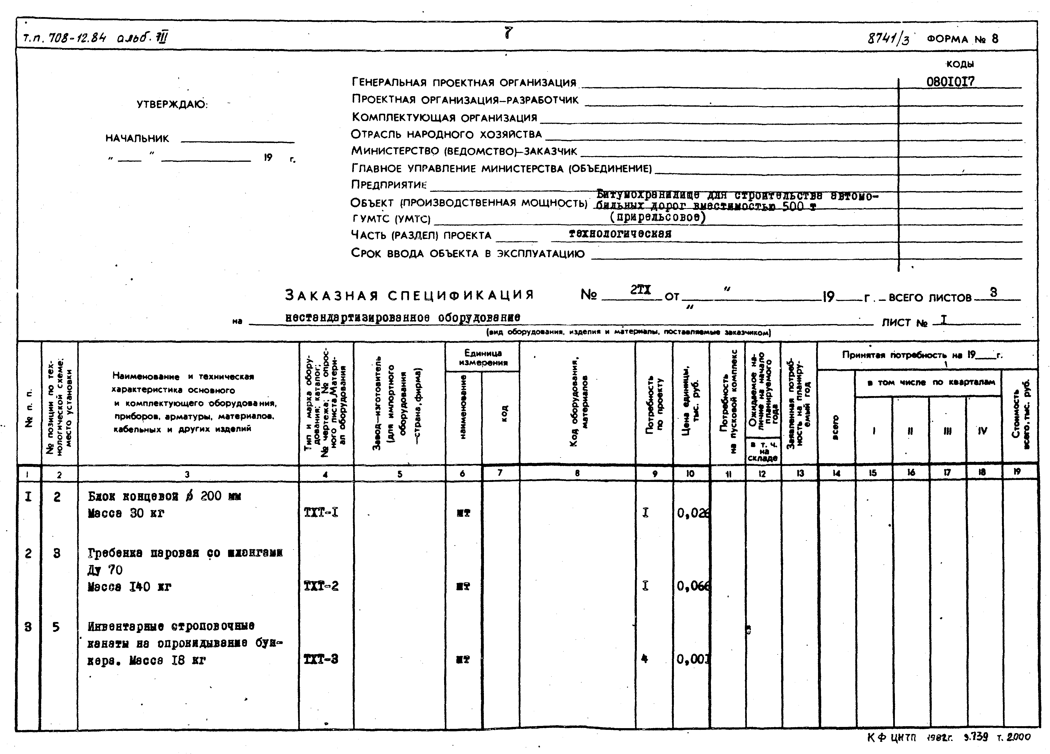 Типовой проект 708-12.84