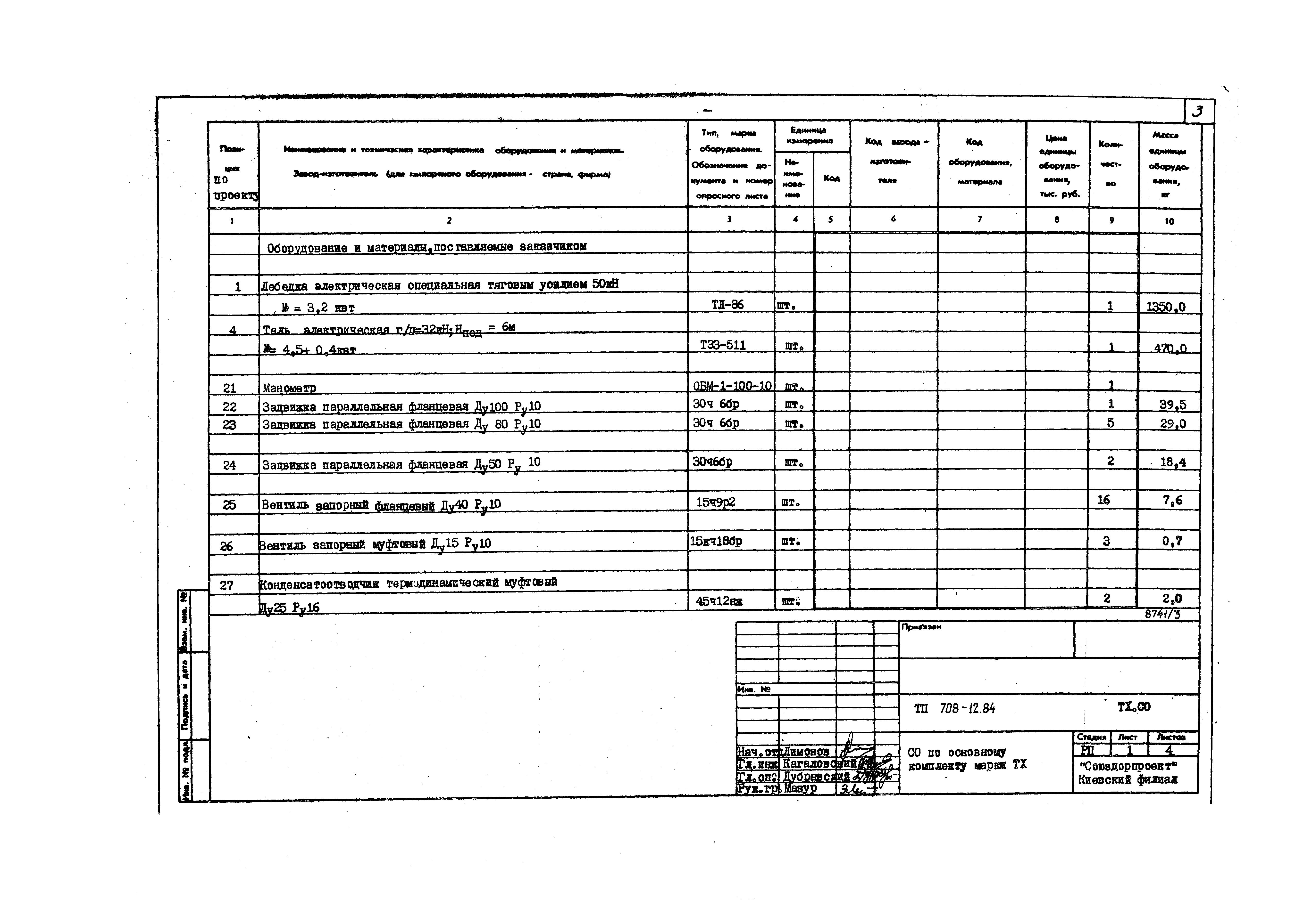 Типовой проект 708-12.84