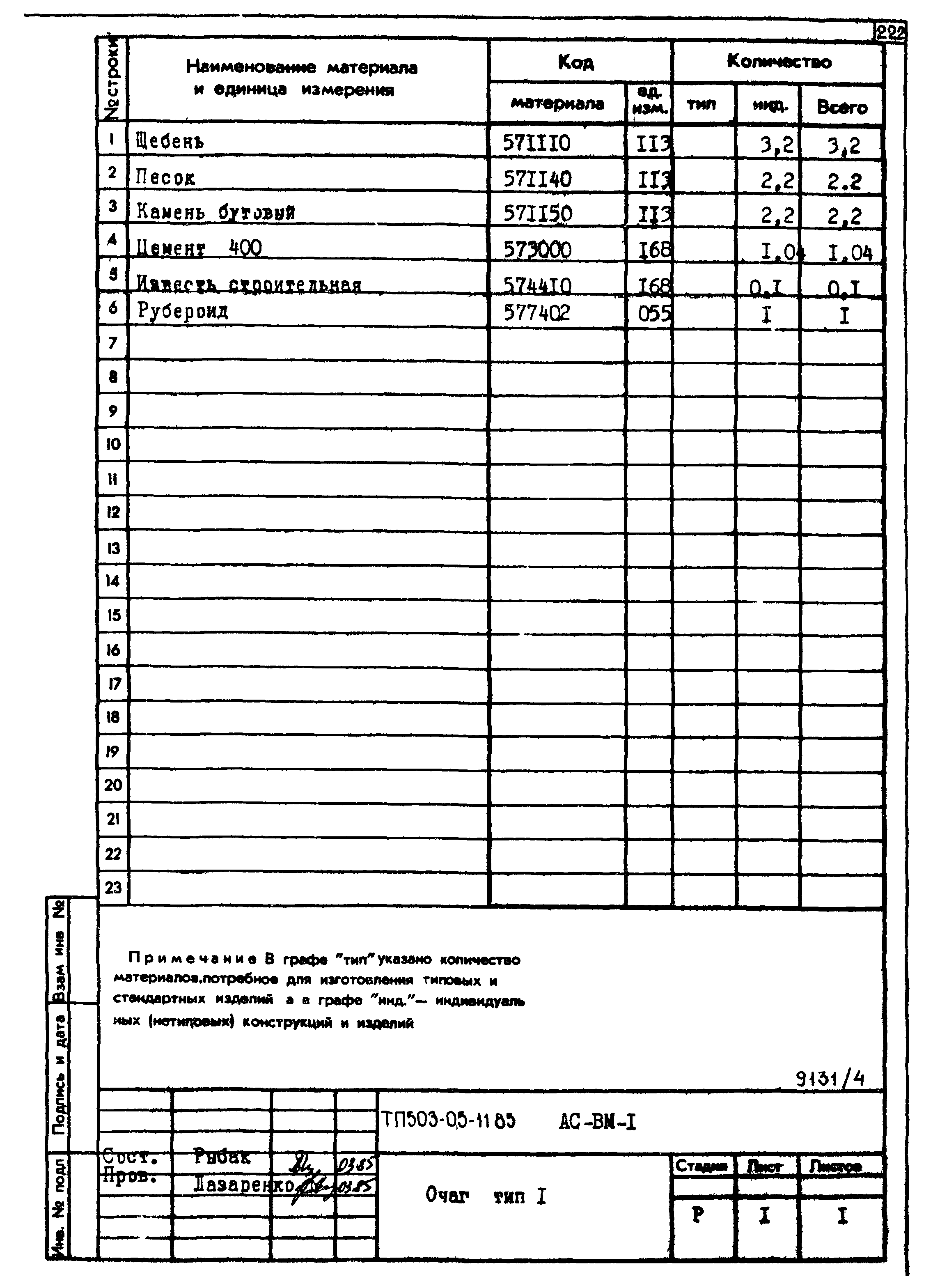 Типовой проект 503-05-11.85