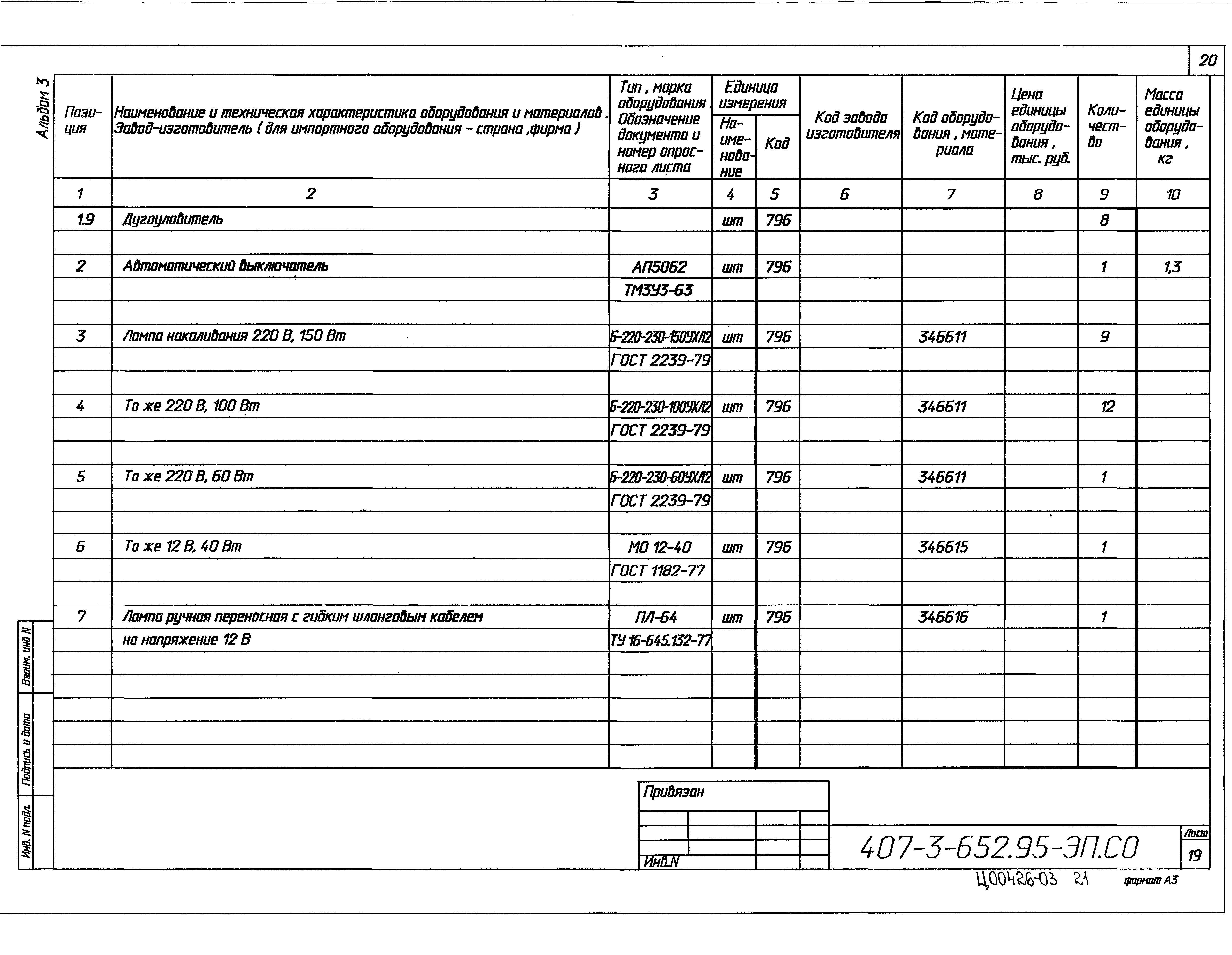 Типовой проект 407-3-652.95