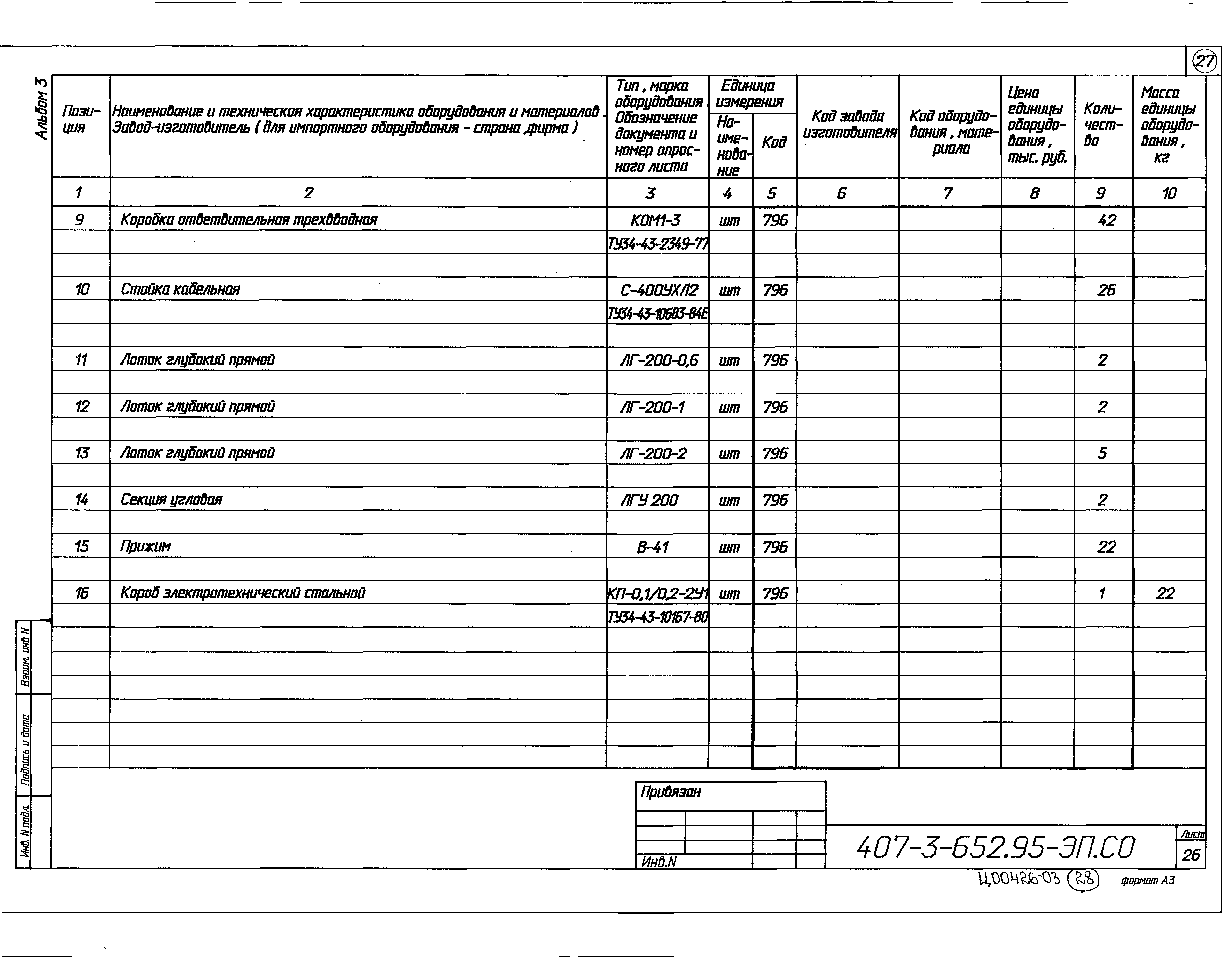 Типовой проект 407-3-652.95