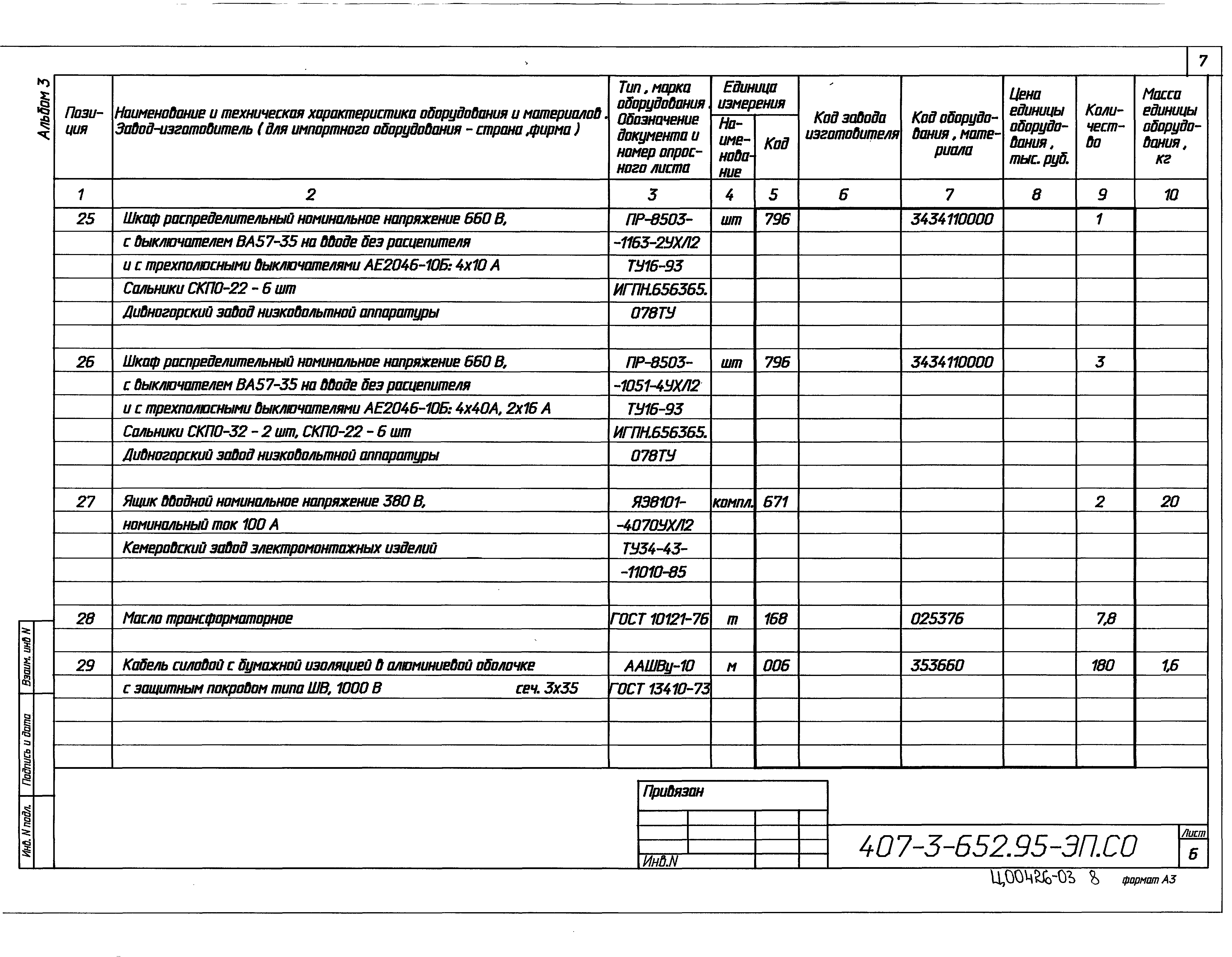 Типовой проект 407-3-652.95