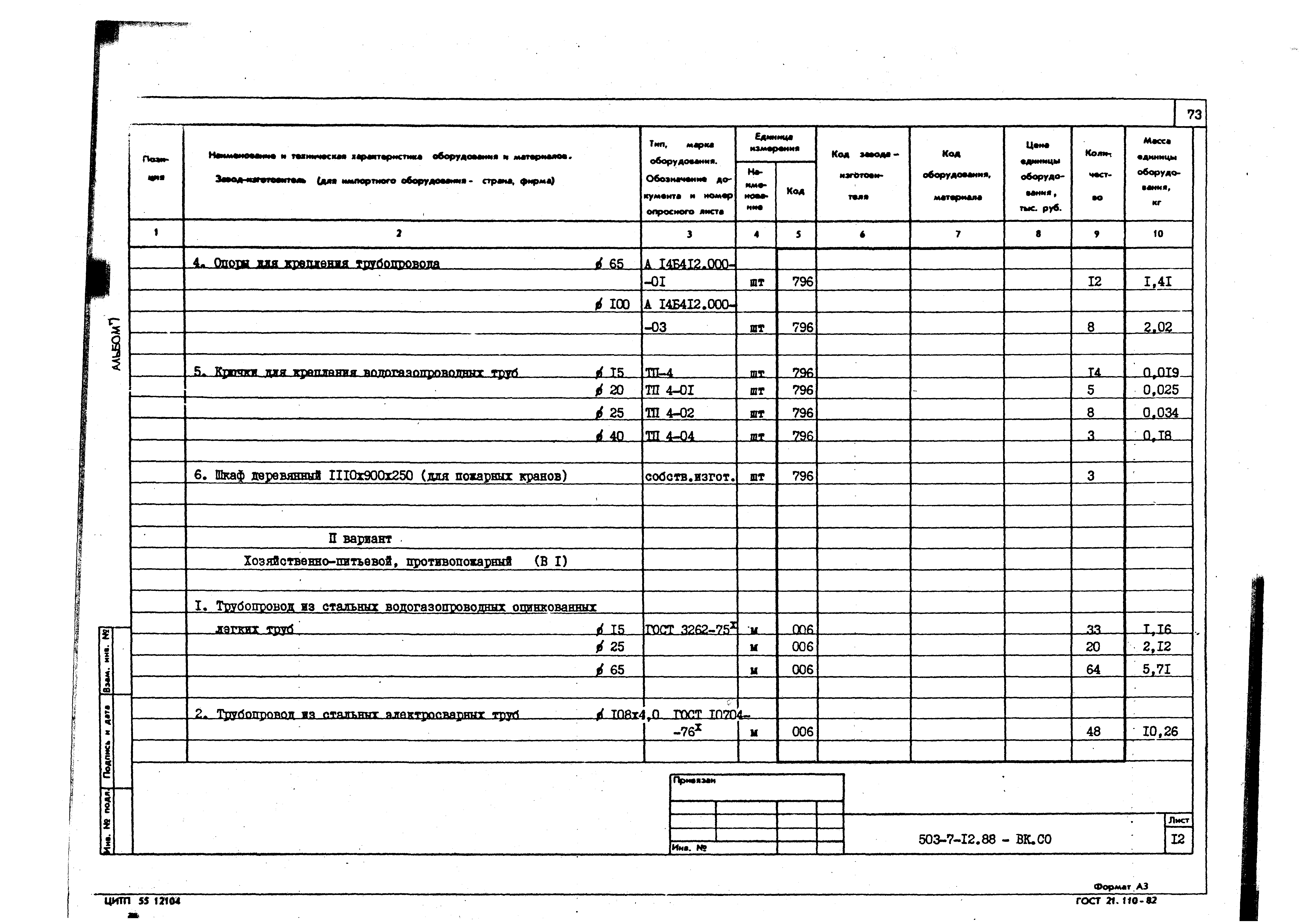 Типовой проект 503-7-12.88