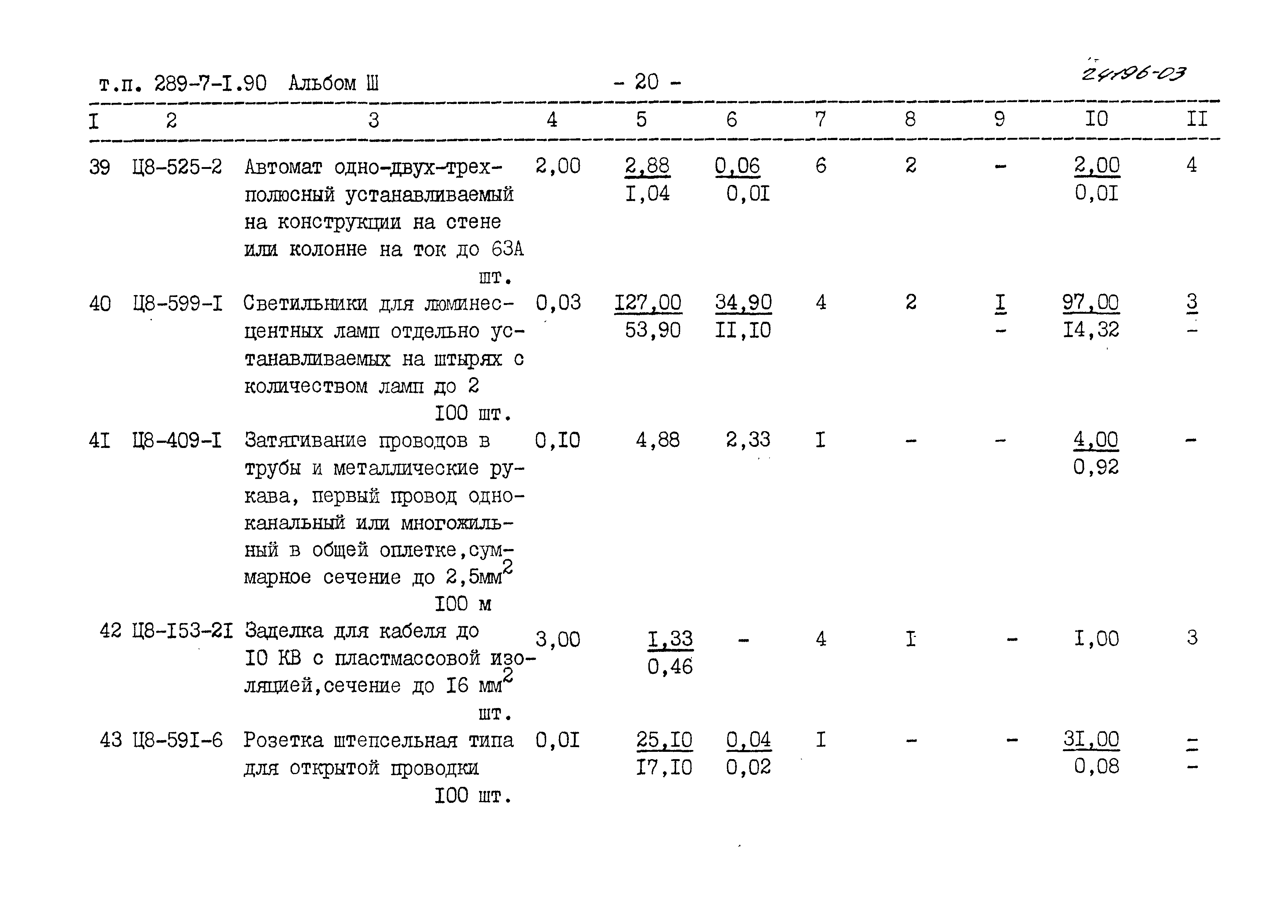 Типовой проект 289-7-1.90