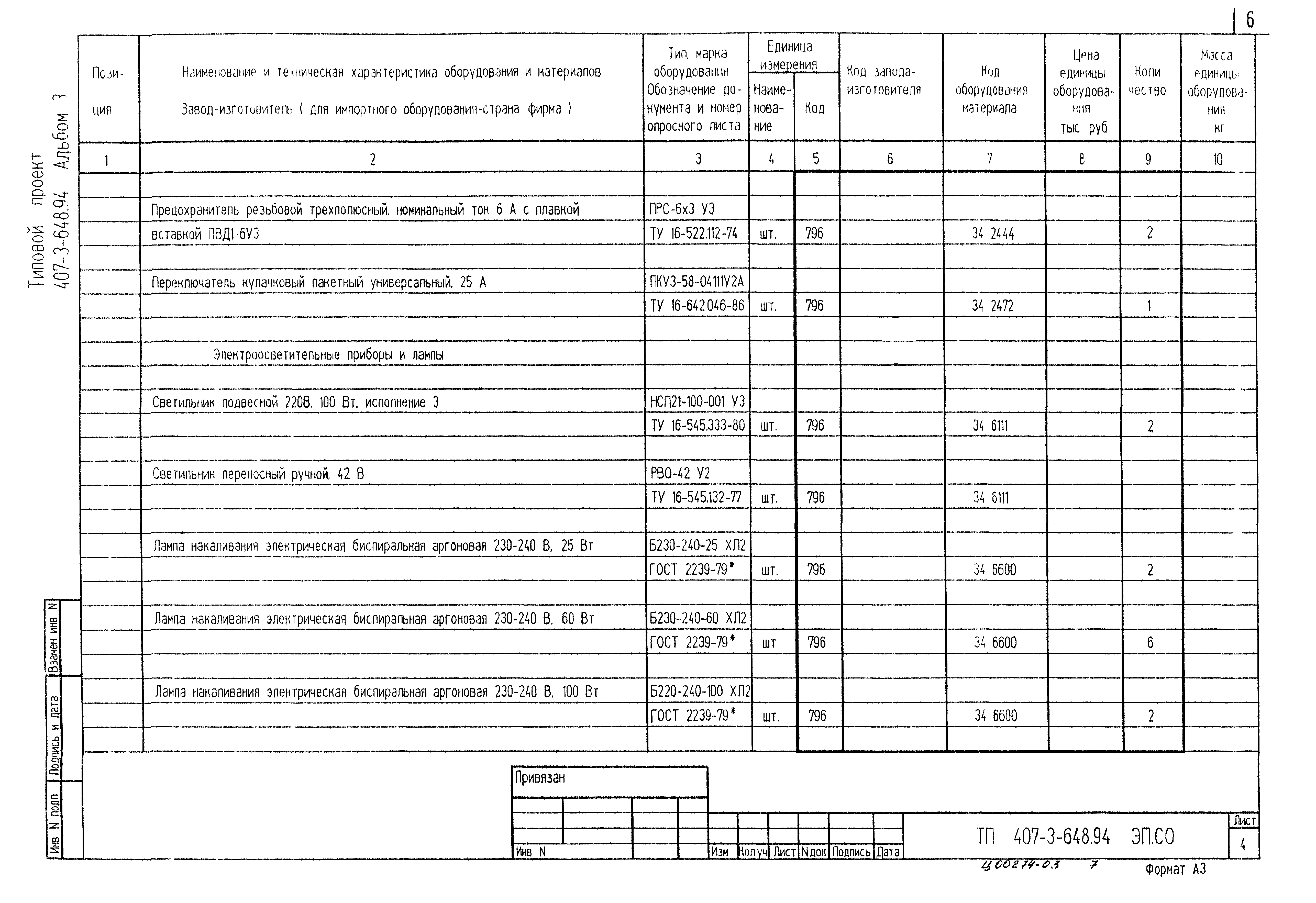 Типовой проект 407-3-648.94