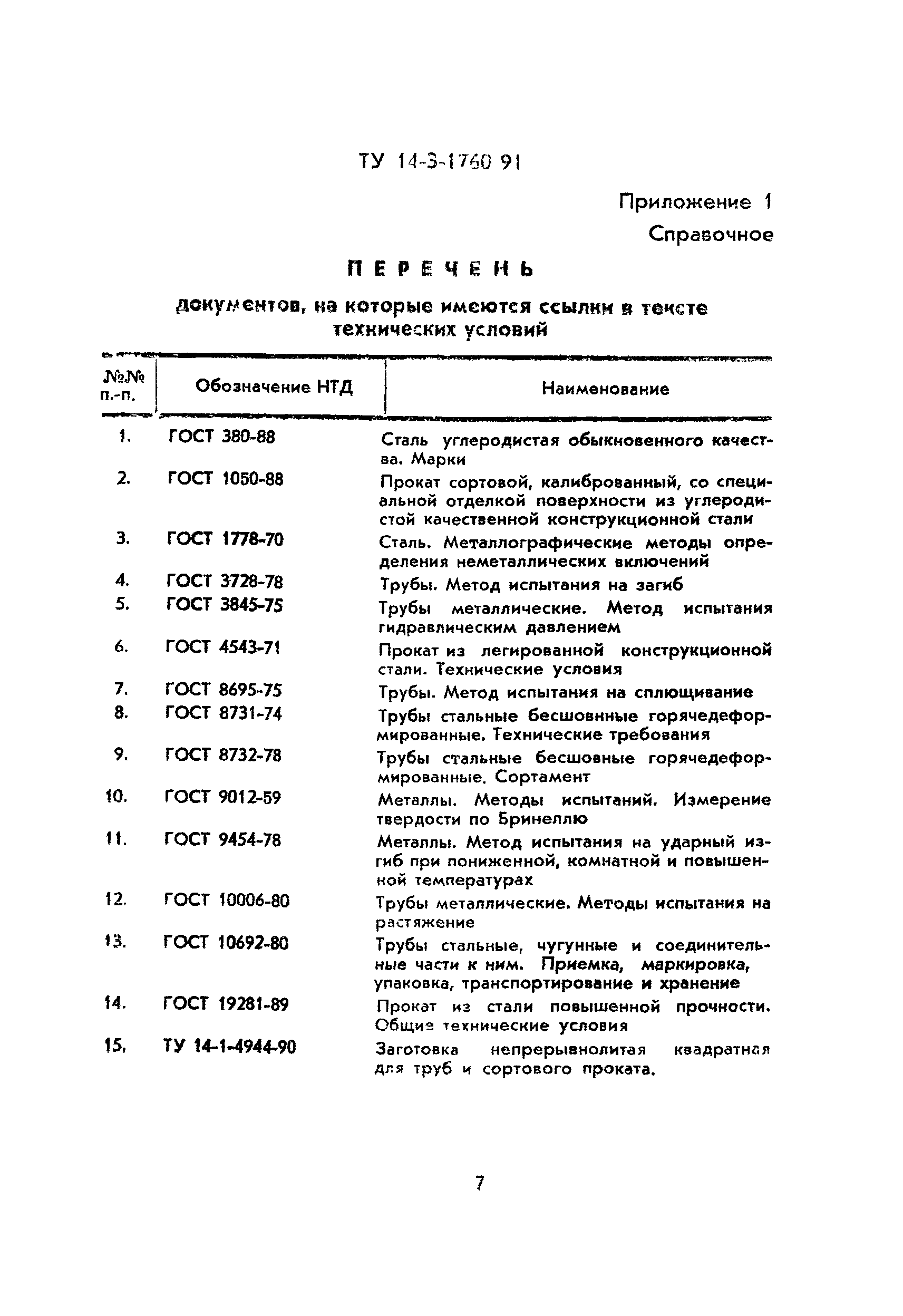 ТУ 14-3-1760-91