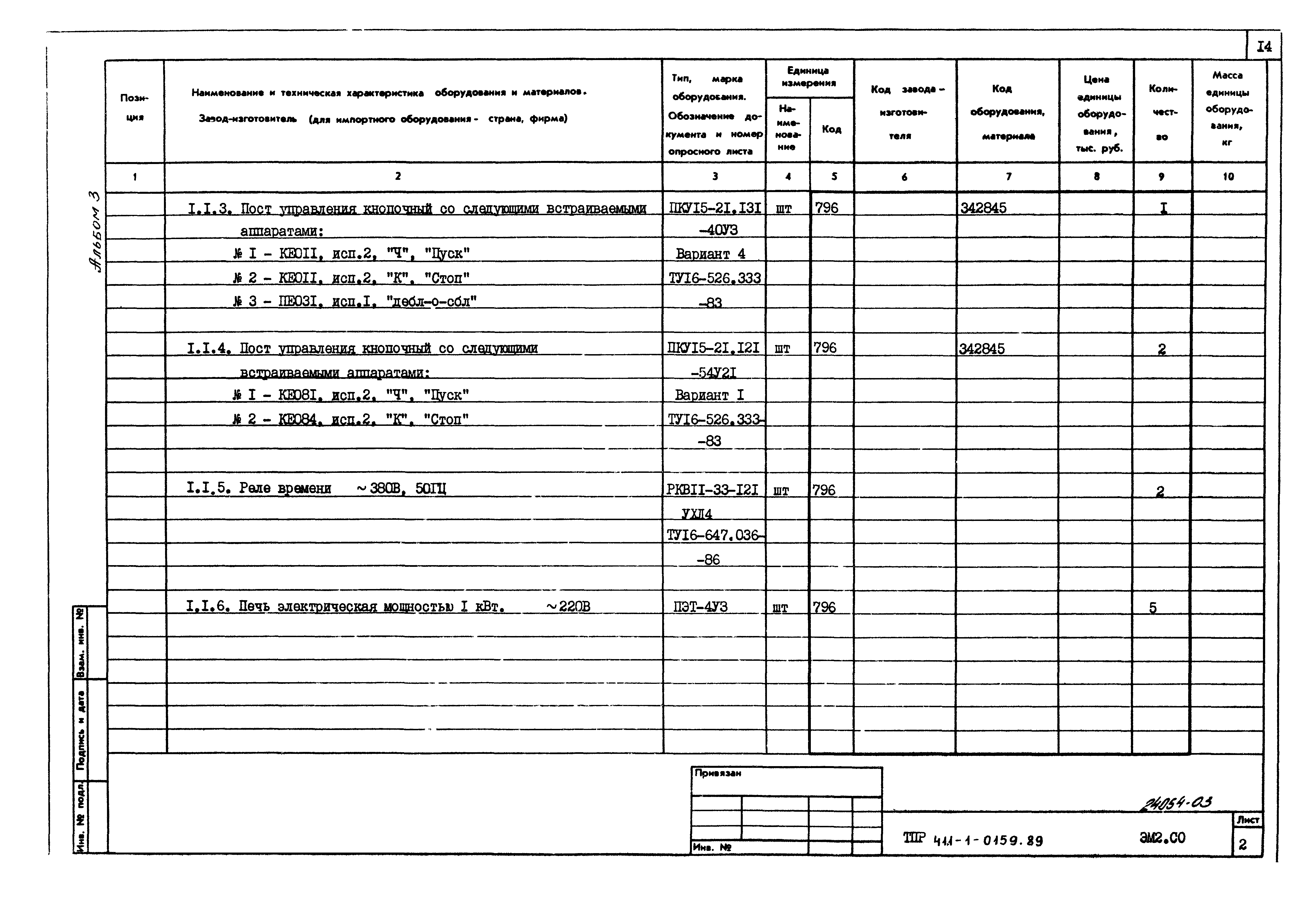 Типовые проектные решения 411-1-0159.89