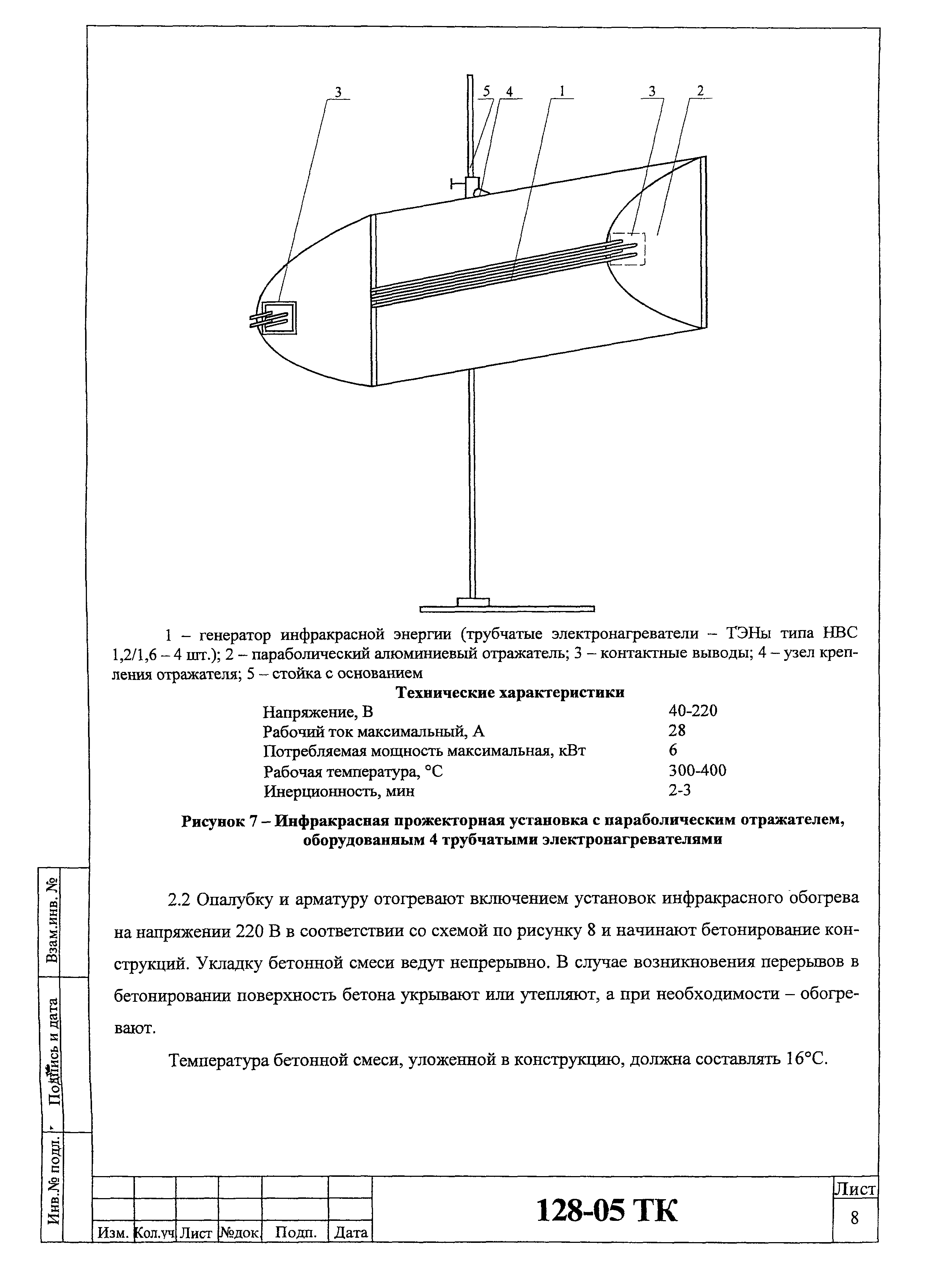 Технологическая карта 128-05 ТК