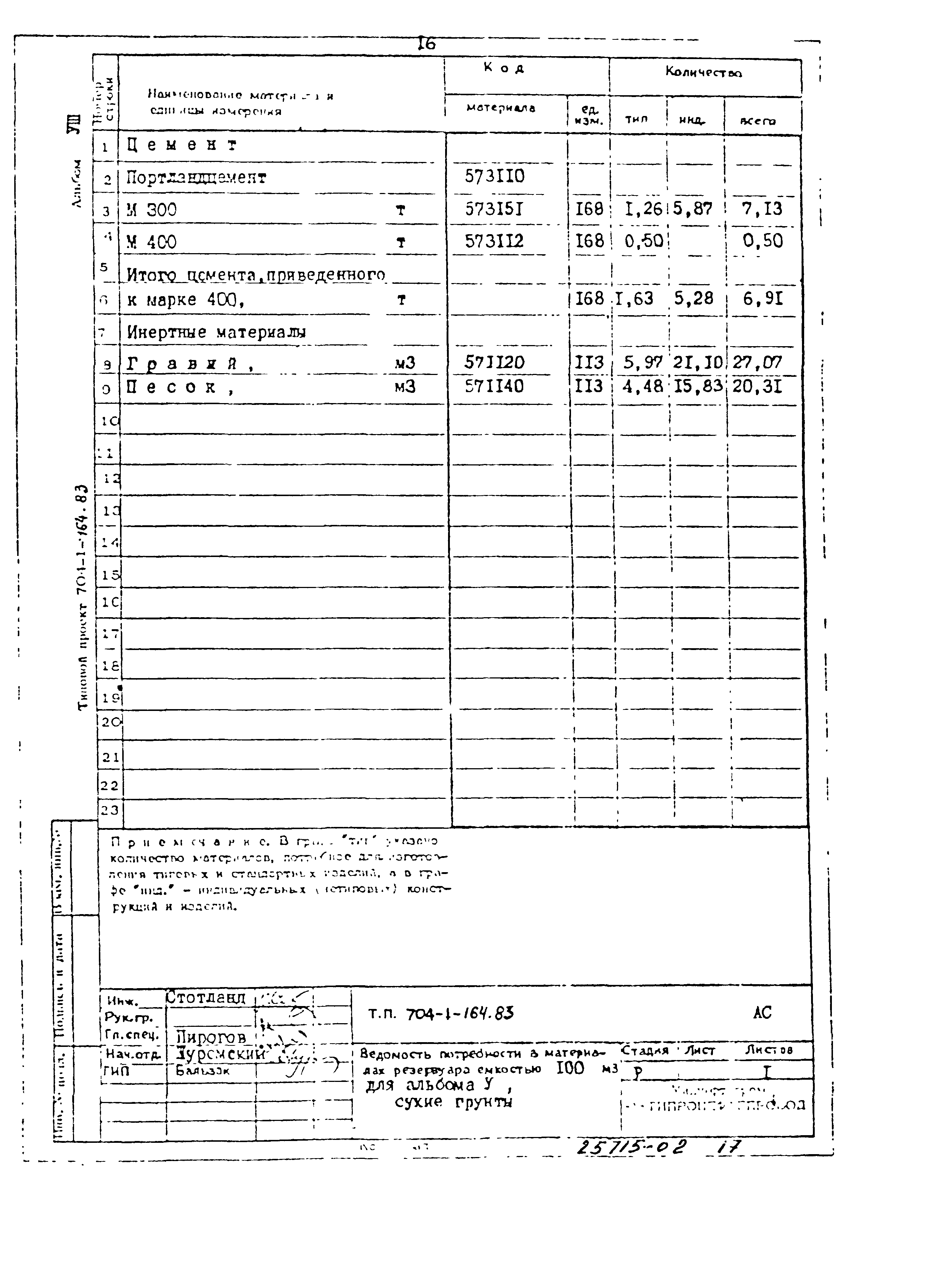 Типовой проект 704-1-164.83