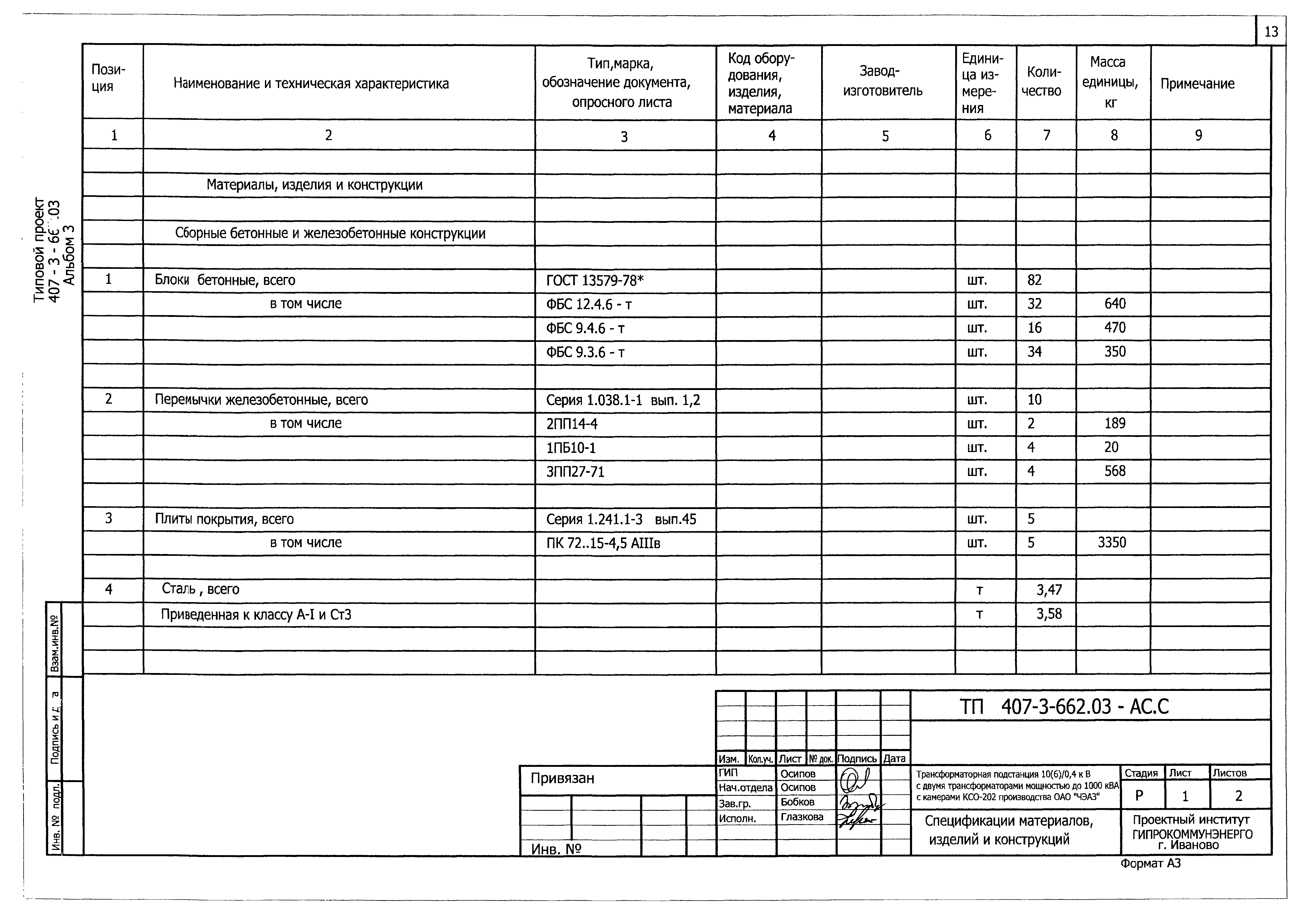 Типовой проект 407-3-662.03