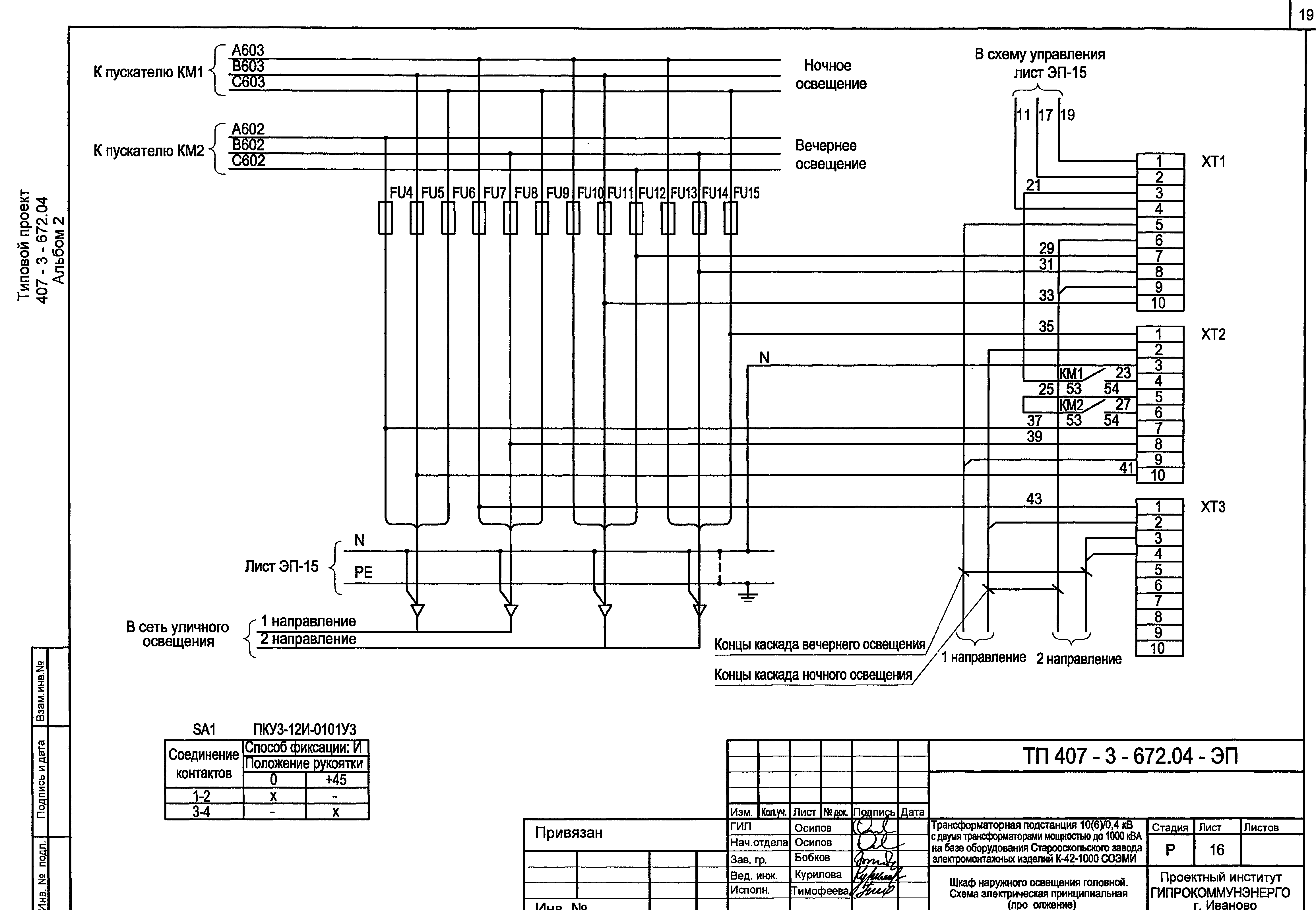 Схема подключения щита освещения