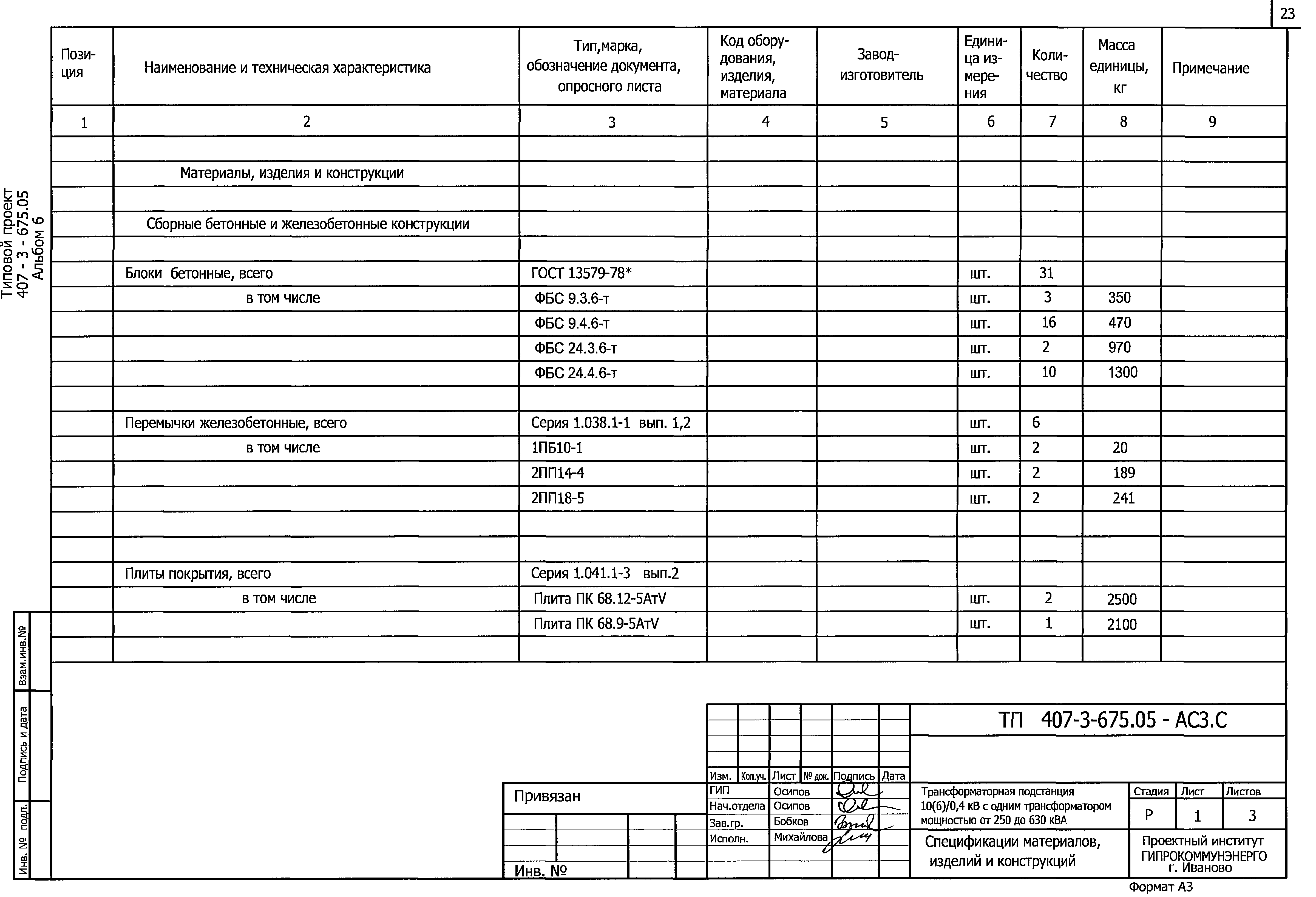 Типовой проект 407-3-675.05