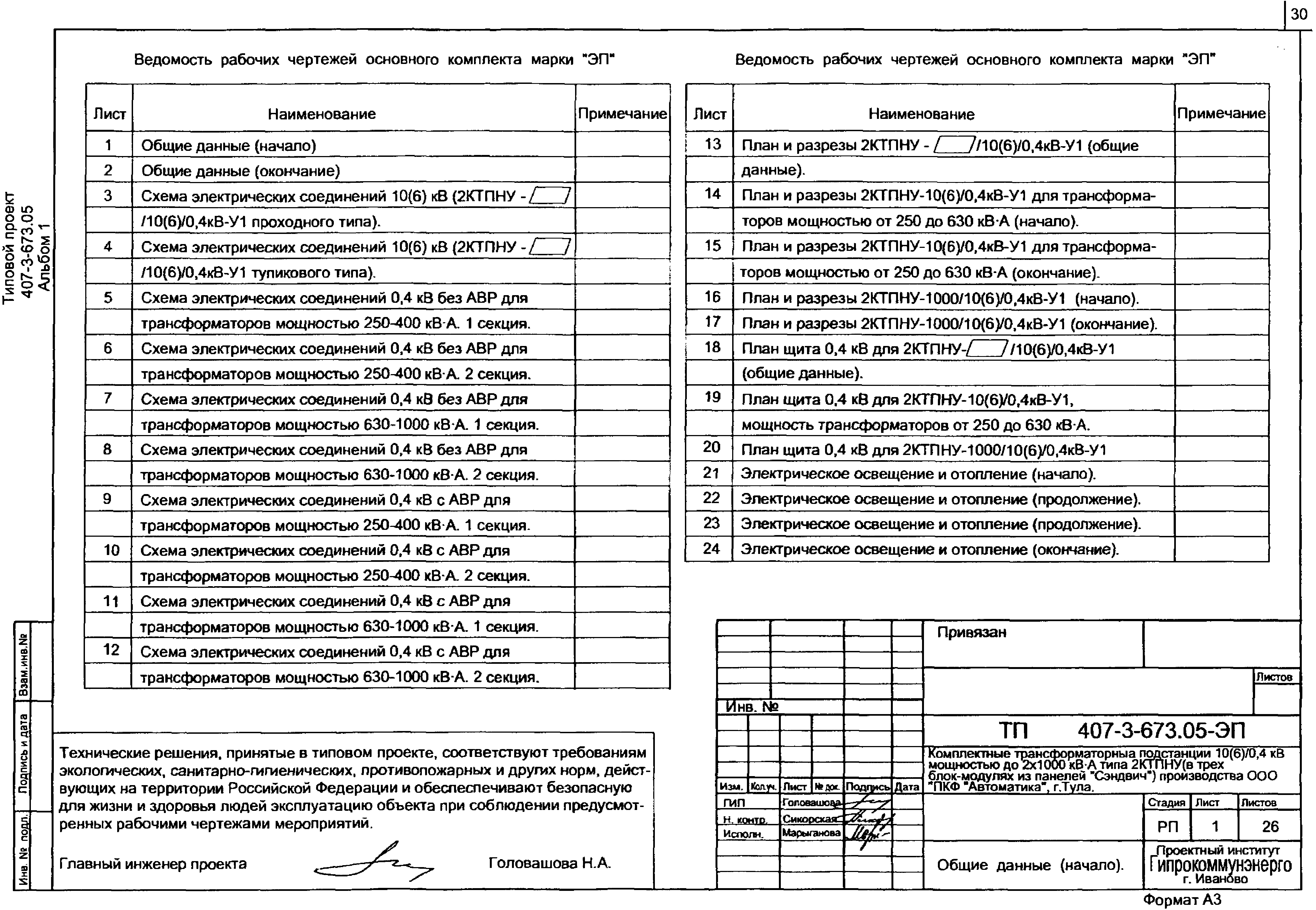 Типовой проект 407-3-673.05