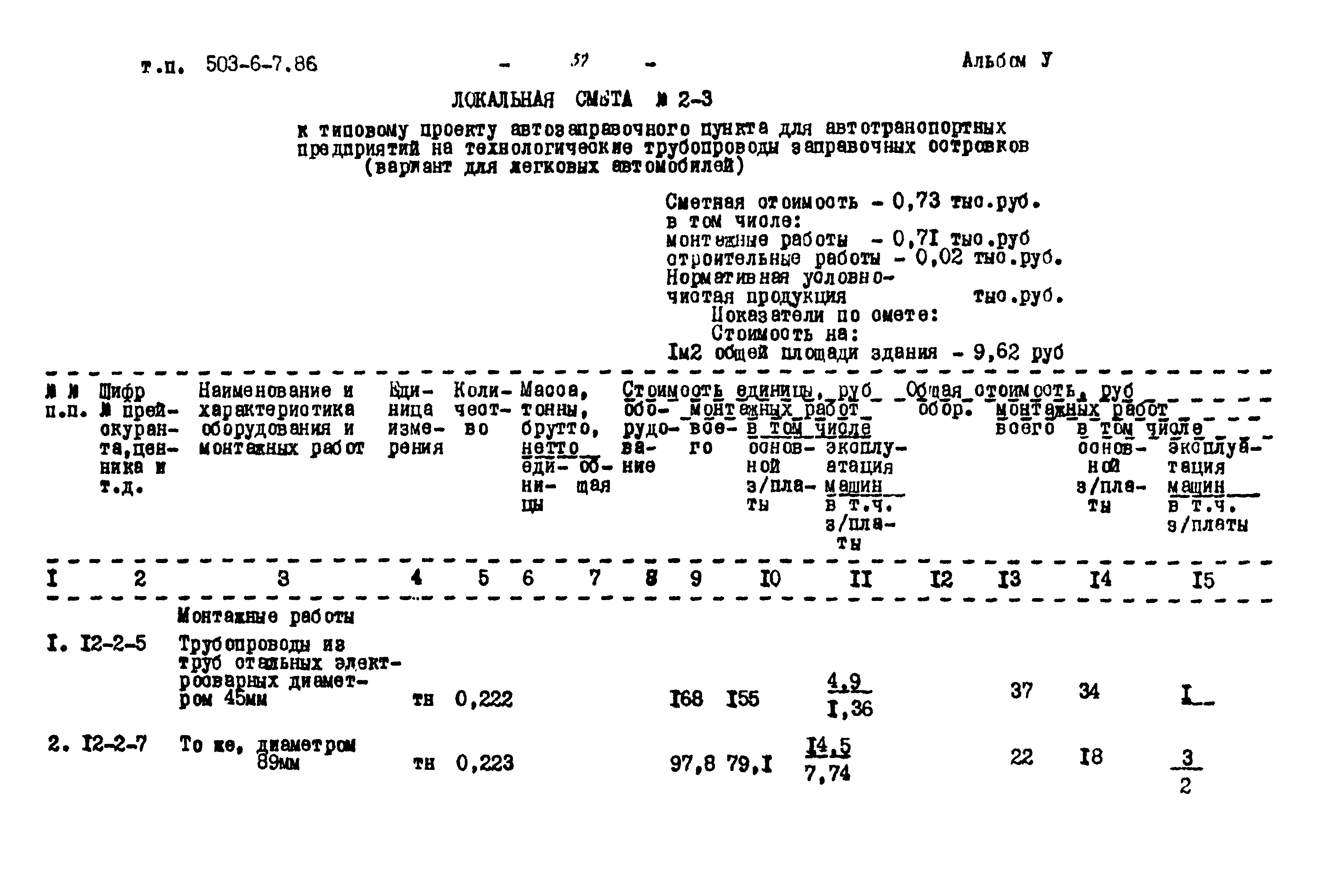 Типовой проект 503-6-7.86