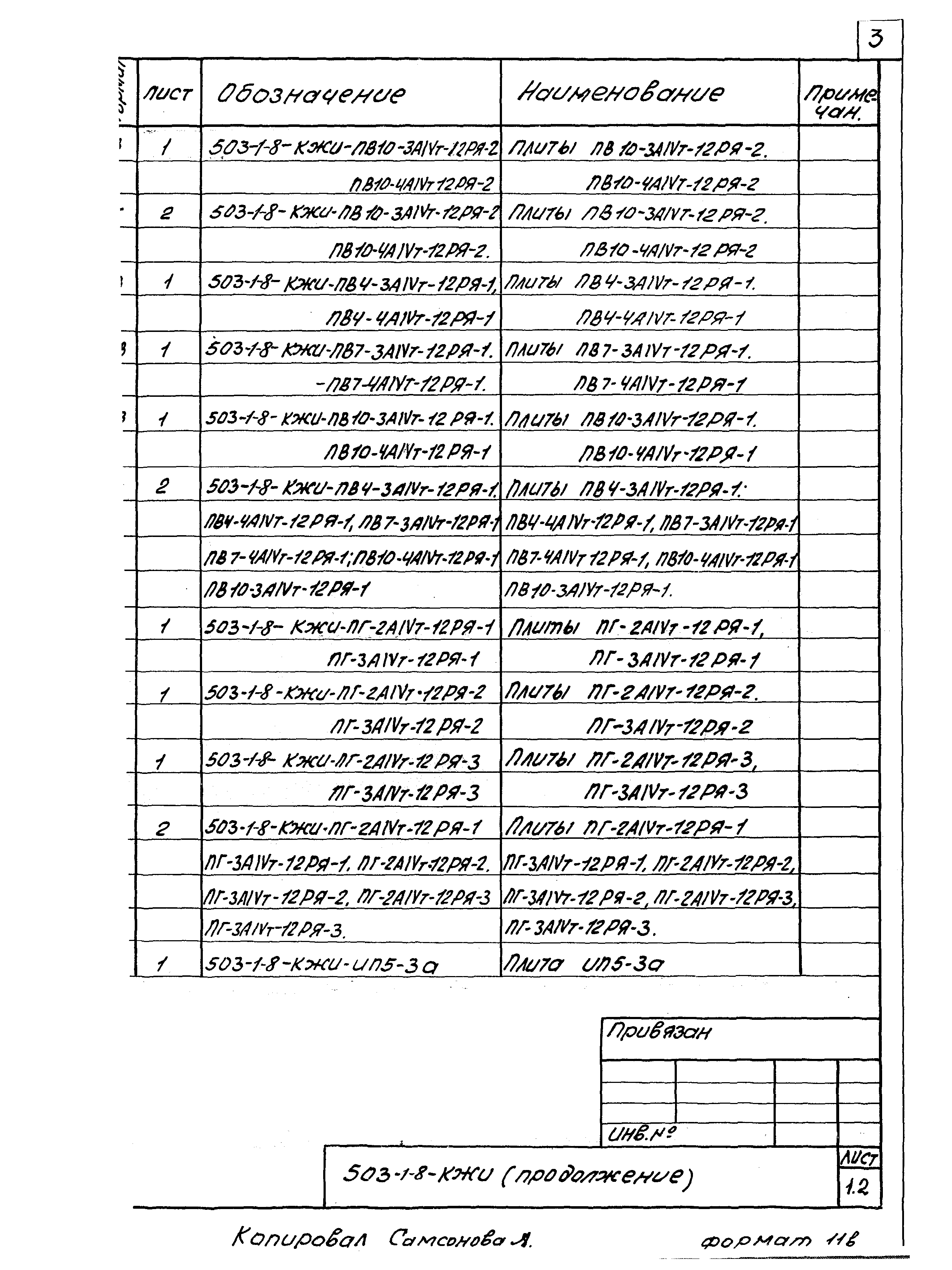 Типовой проект 503-1-8