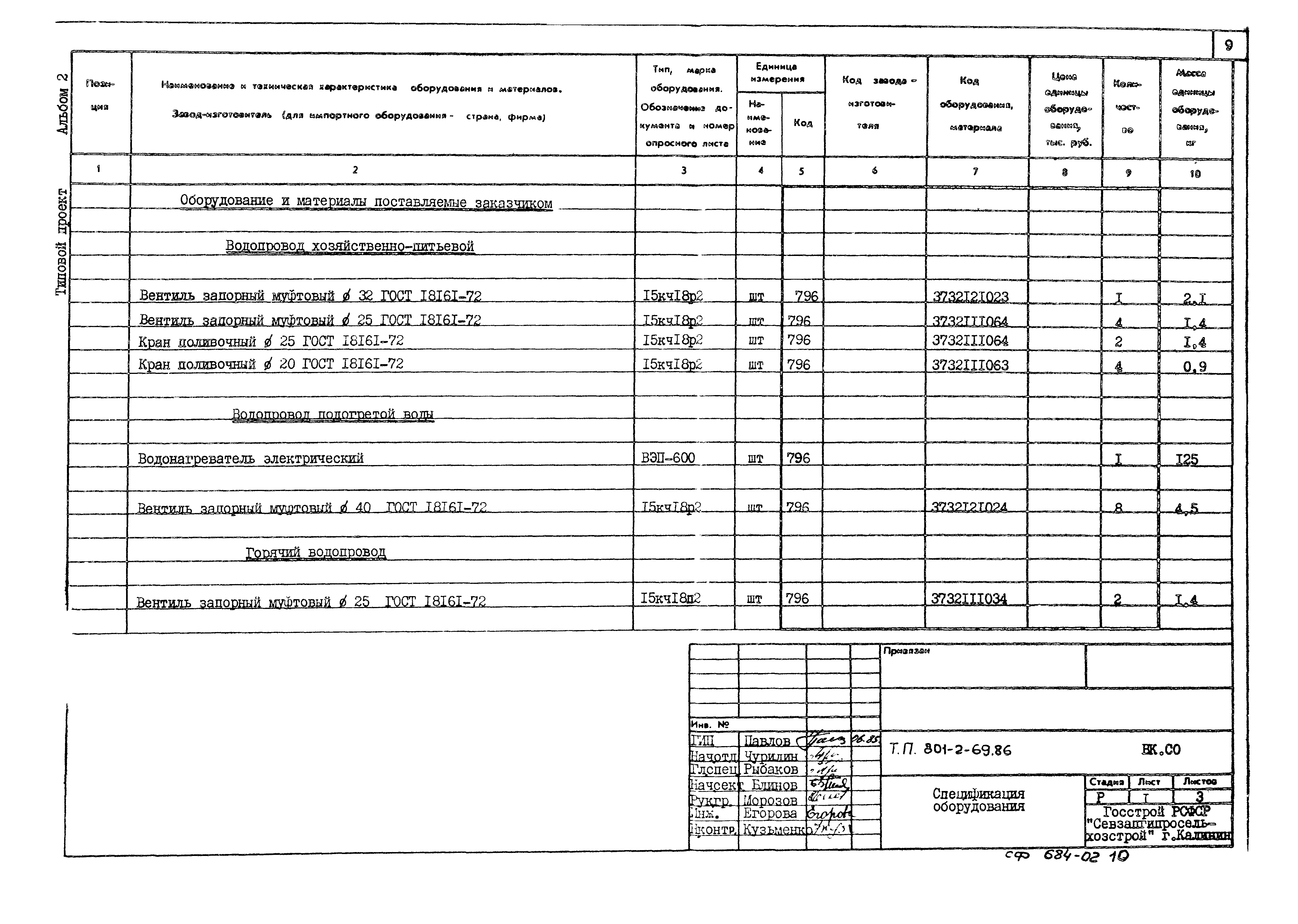 Типовой проект 801-2-69.86