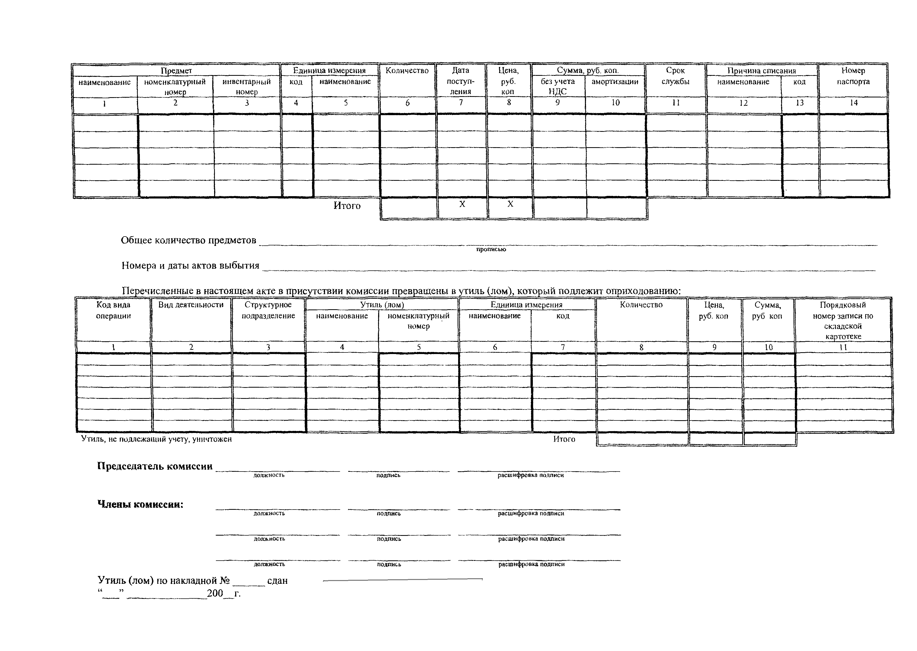 Форма МБ-8