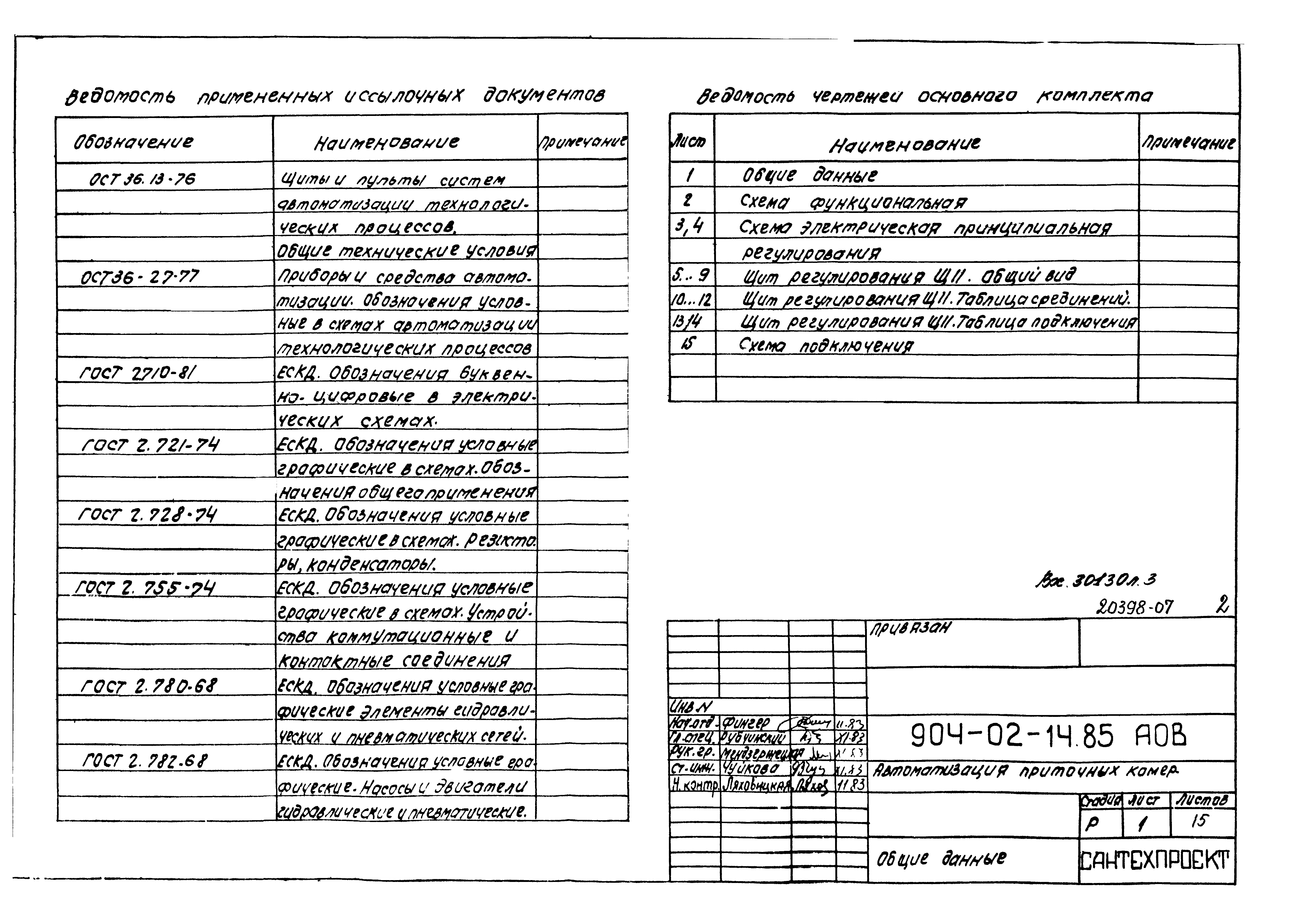 Типовые проектные решения 904-02-14.85