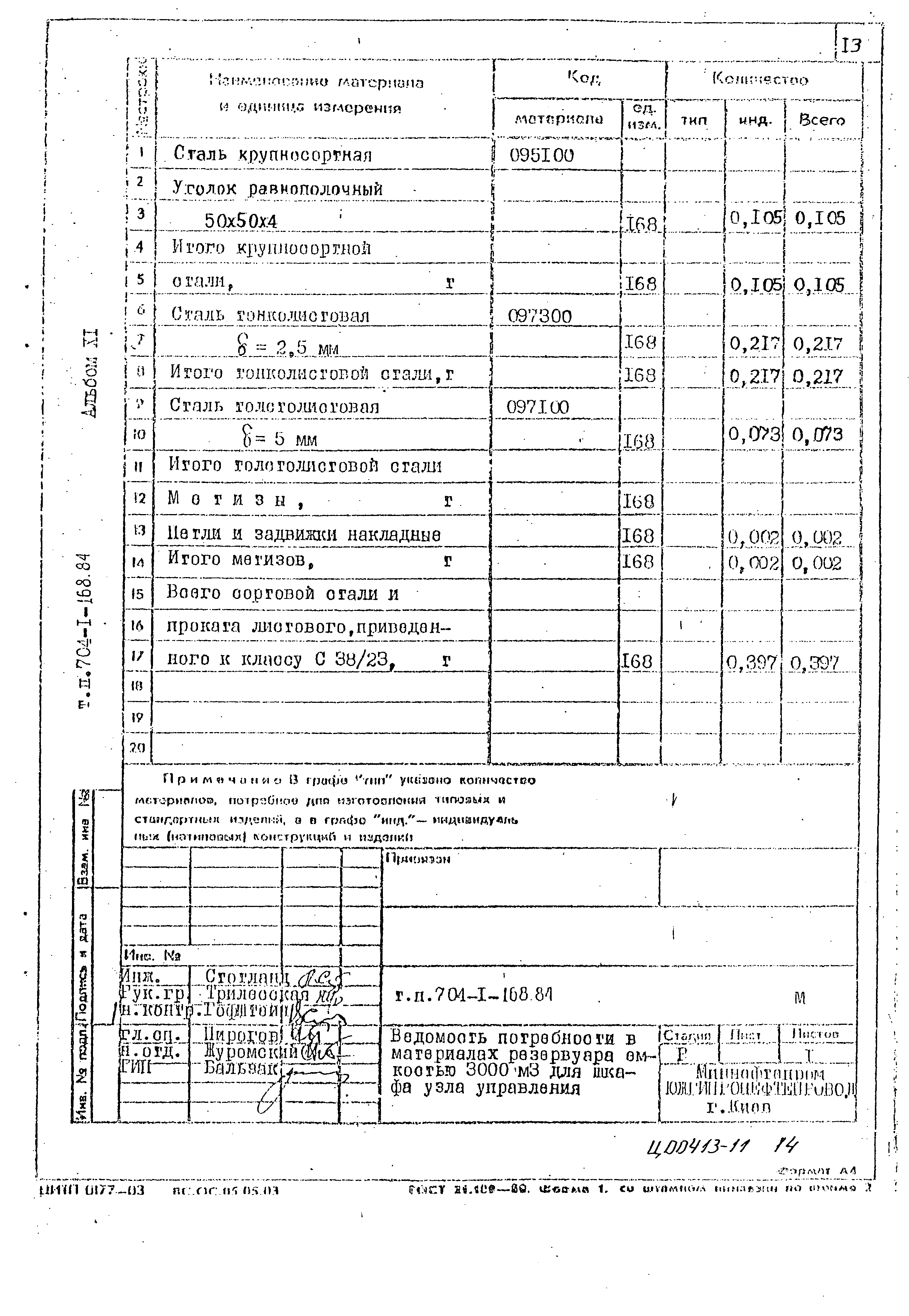 Типовой проект 704-1-168.84