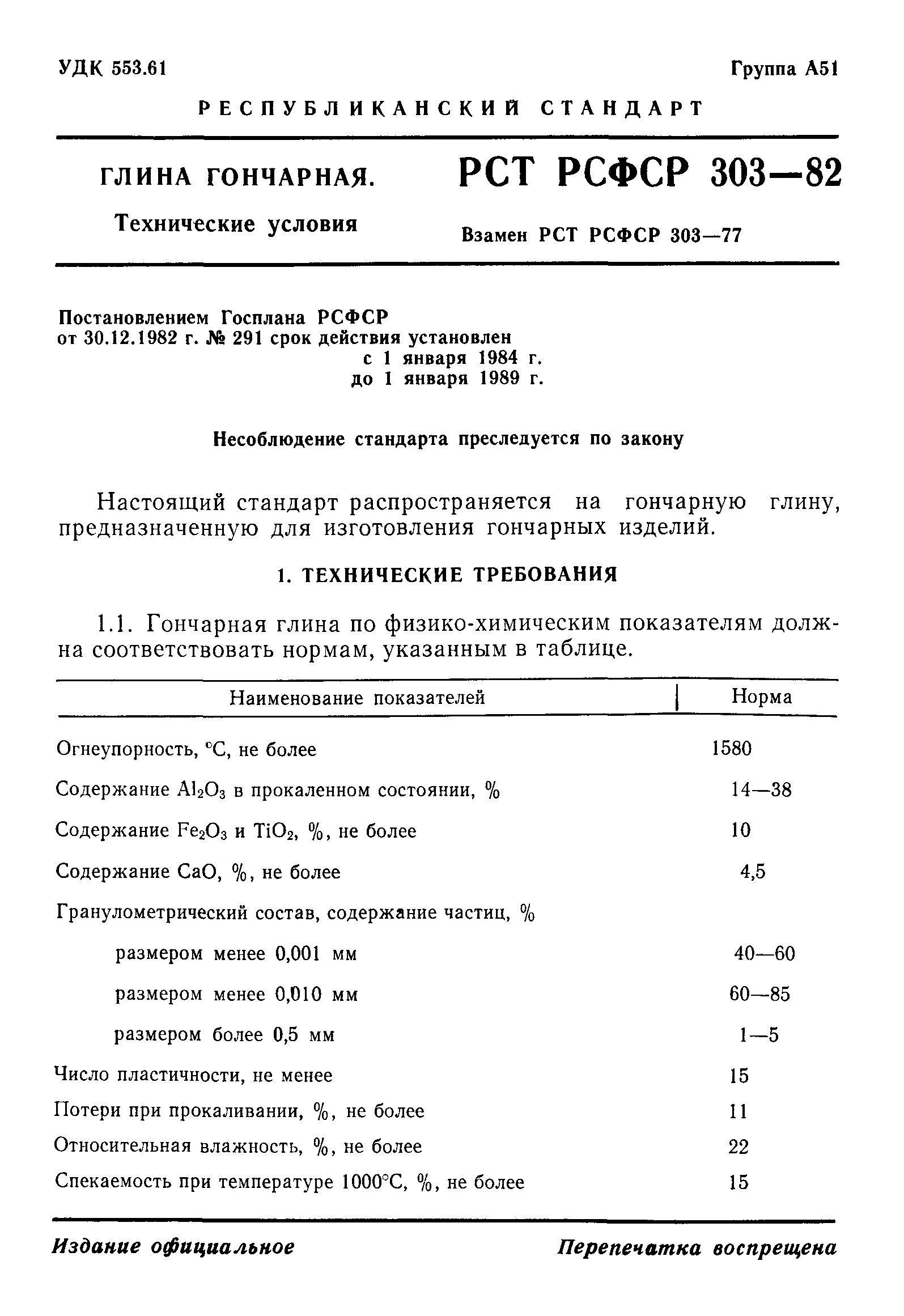 РСТ РСФСР 303-82