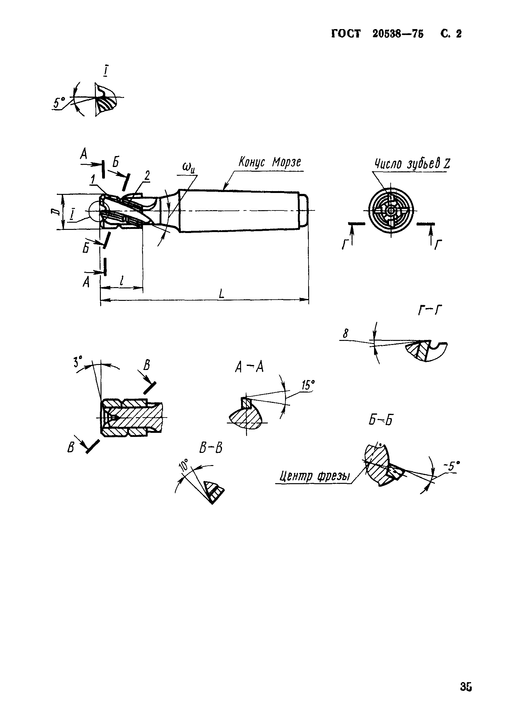 Фреза ф20 2223-0551 ГОСТ 20538-75