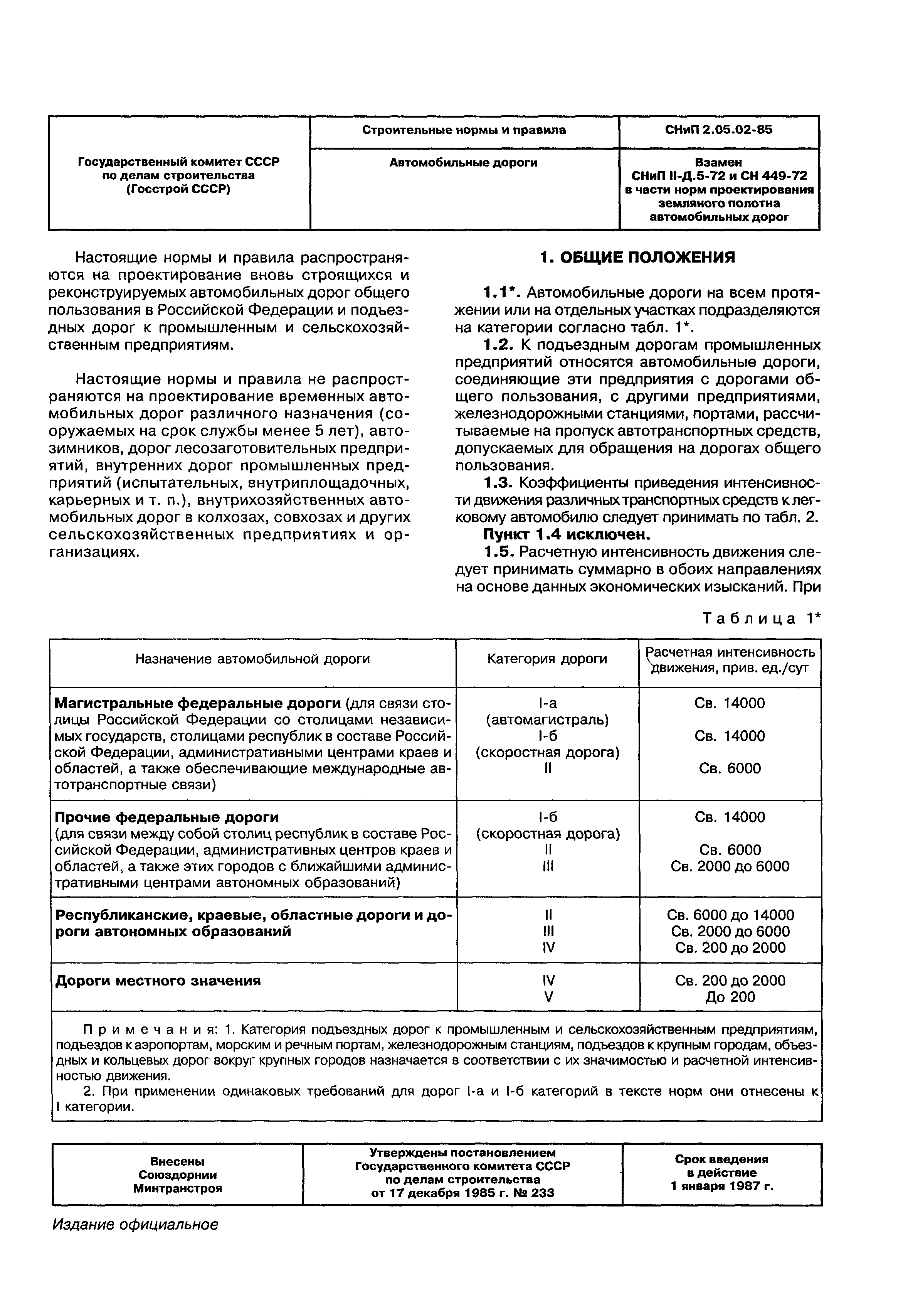 Скачать СНиП 2.05.02-85* Автомобильные дороги