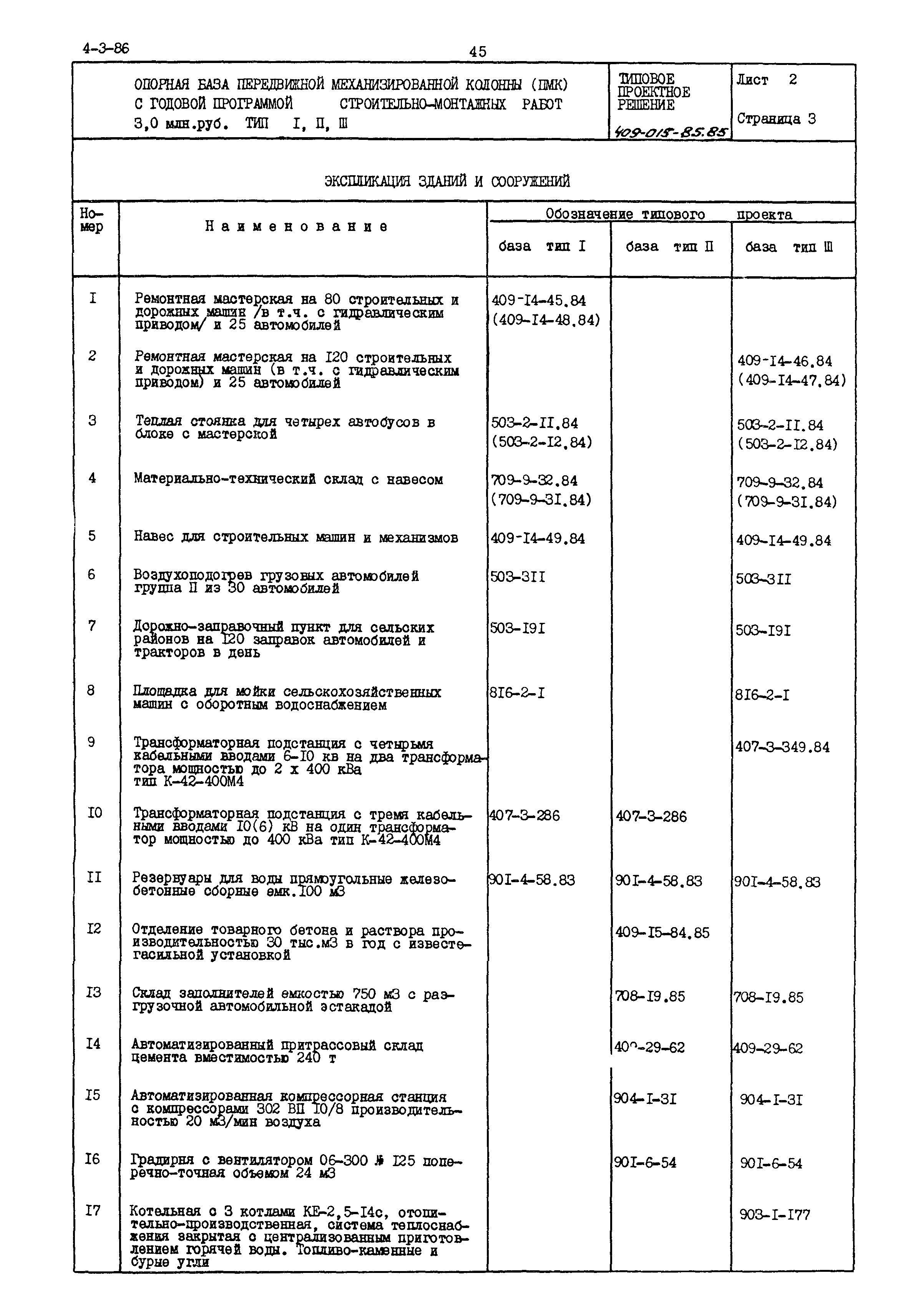 Типовые проектные решения 409-015-85.85