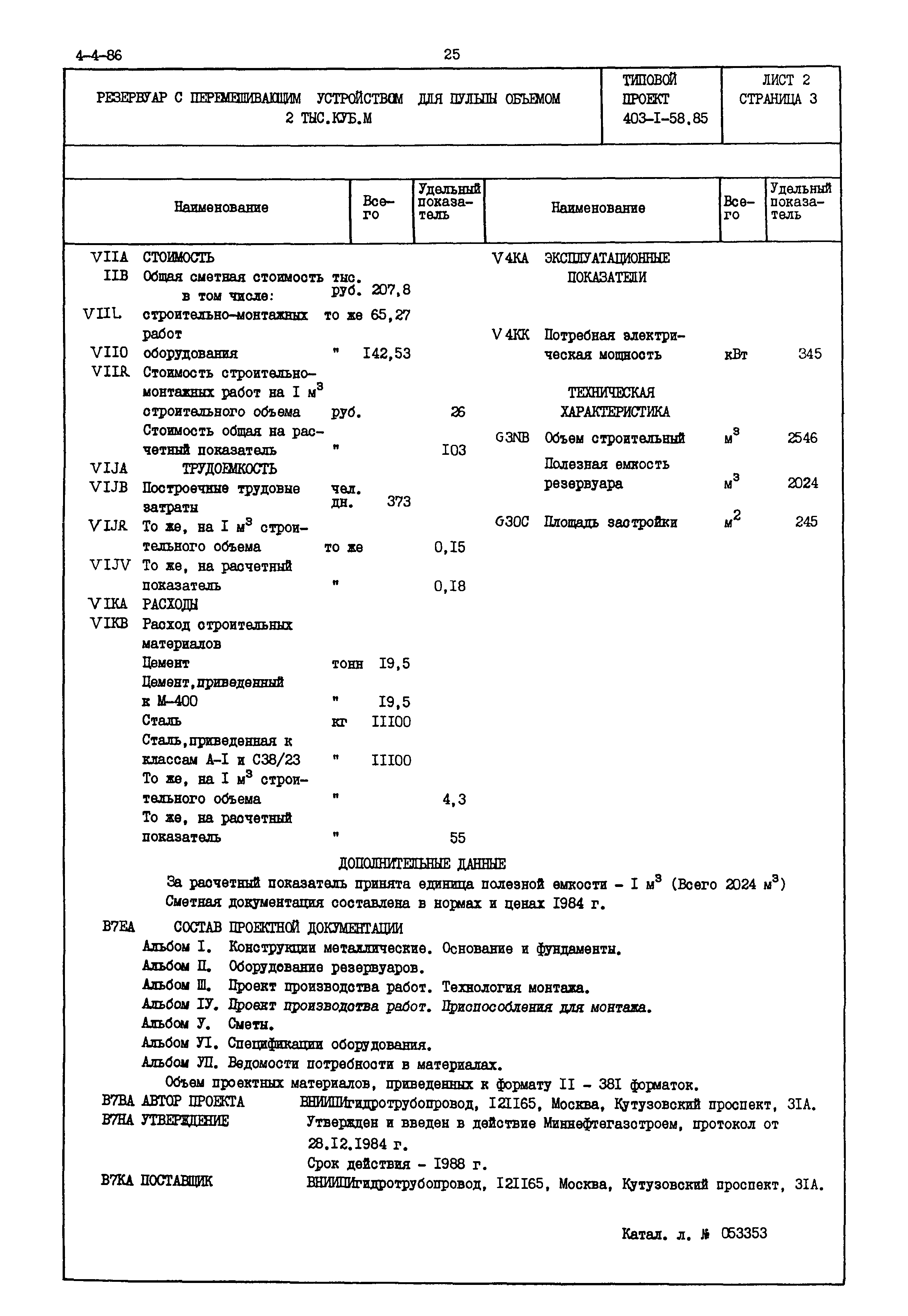 Типовой проект 403-1-58.85