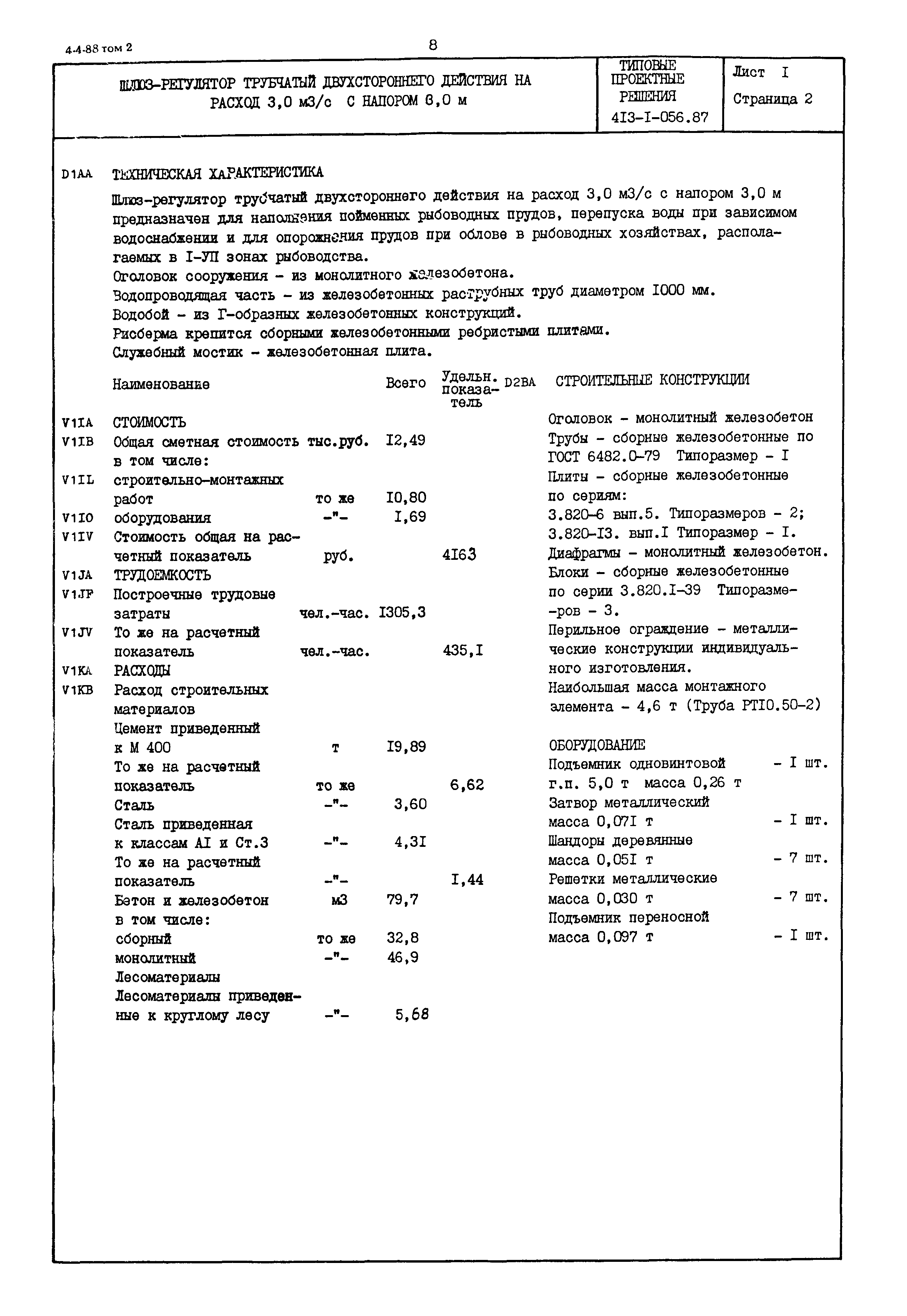 Типовые проектные решения 413-1-056.87